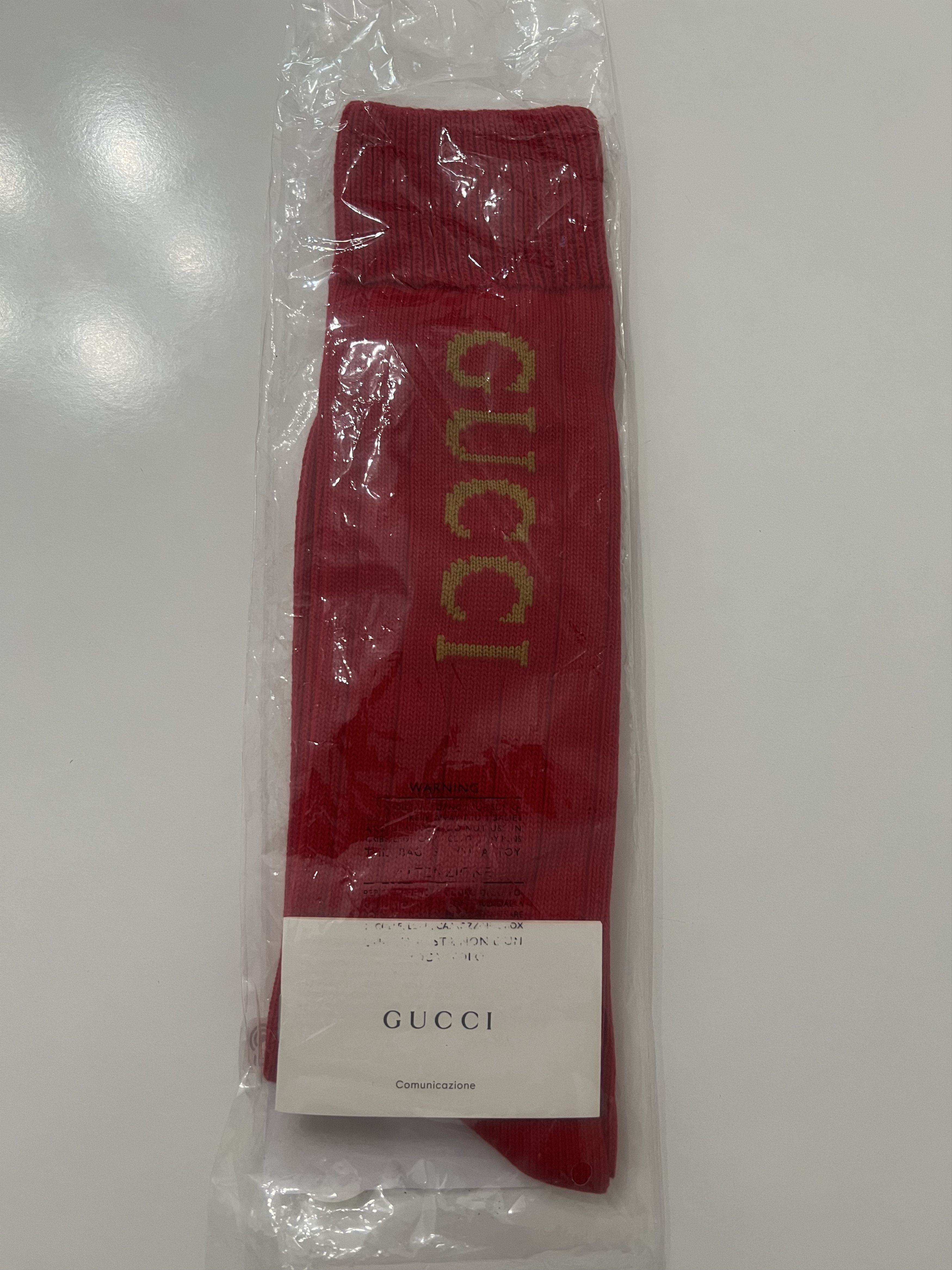 Gucci GUCCI - INTARSIA LOGO PRINT SOCKS, RED, SIZE L Size ONE SIZE - 7 Thumbnail
