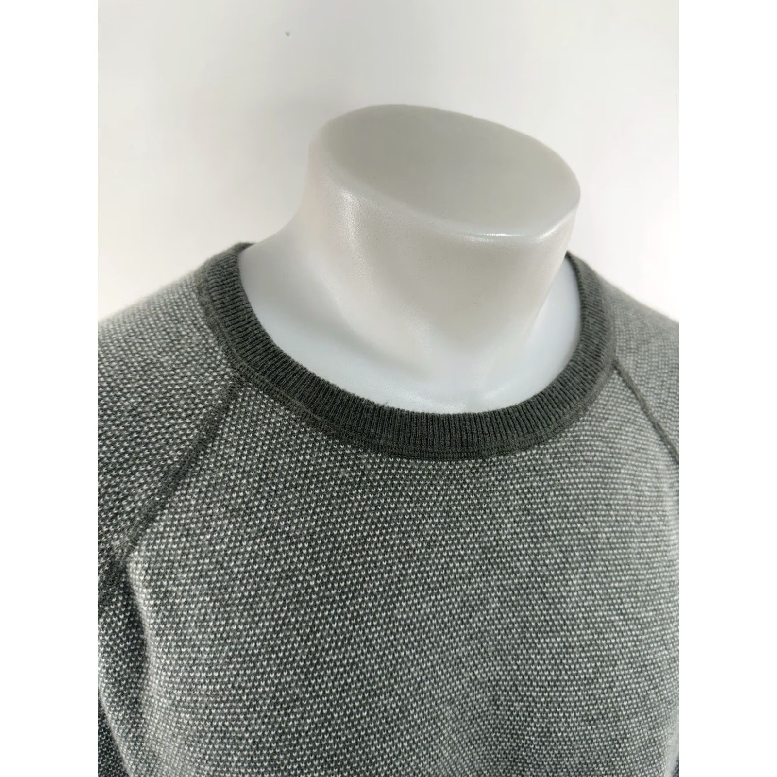 Vince Vince - Cashmere Blend Mens XXL Sweater - Knit Pullover, Grayish Olive White - 2XL, Long Sleeve, MENS Size US XXL / EU 58 / 5 - 2 Thumbnail
