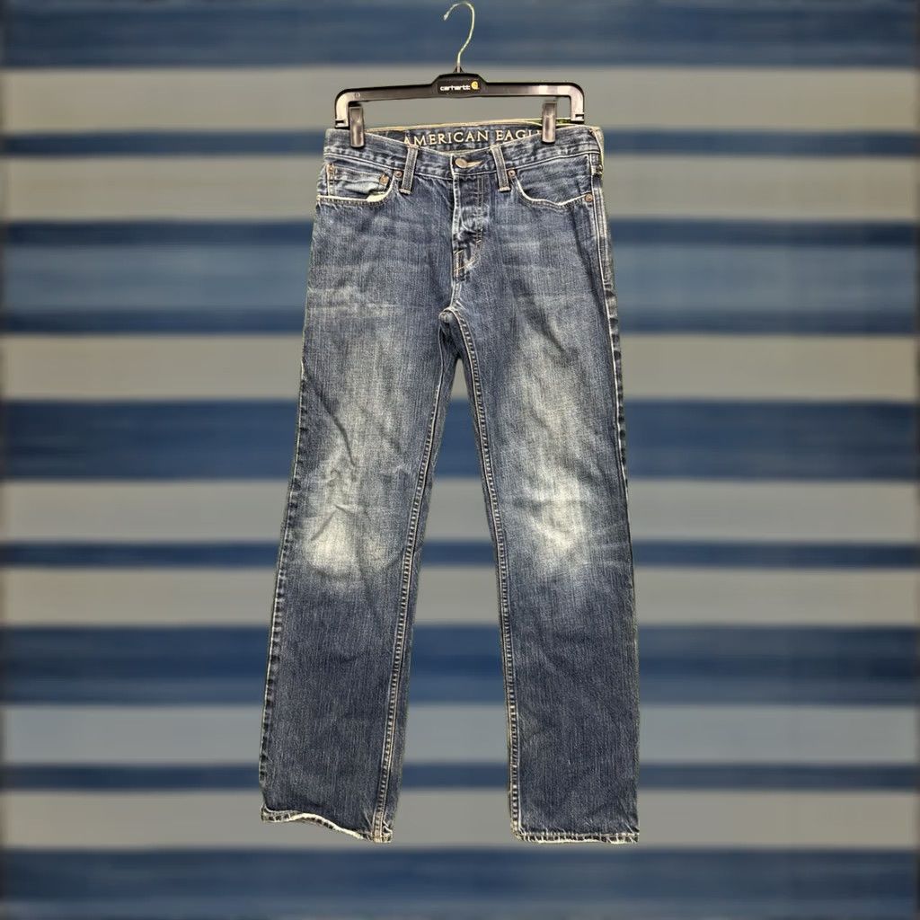 American Eagle Outfitters American Eagle Jeans Mens 29x32 Blue Next Level Airflex Original Straight Fit Shirt Size US 29 - 1 Thumbnail