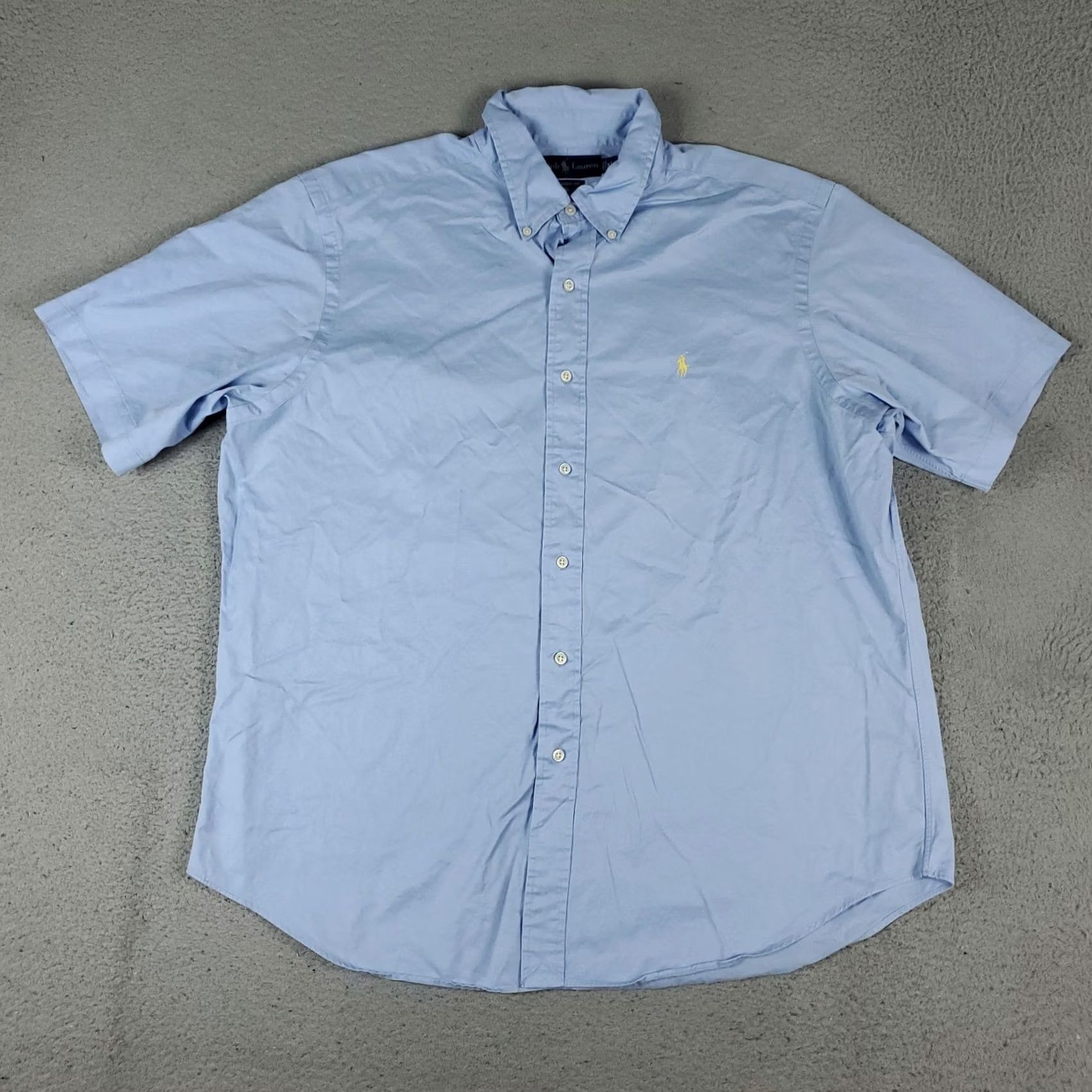 Ralph Lauren Ralph Lauren Shirt Mens XL Light Blue Pony Button Up Short Sleeve Button-Up Collared Cotton Woven Size US XL / EU 56 / 4 - 3 Thumbnail