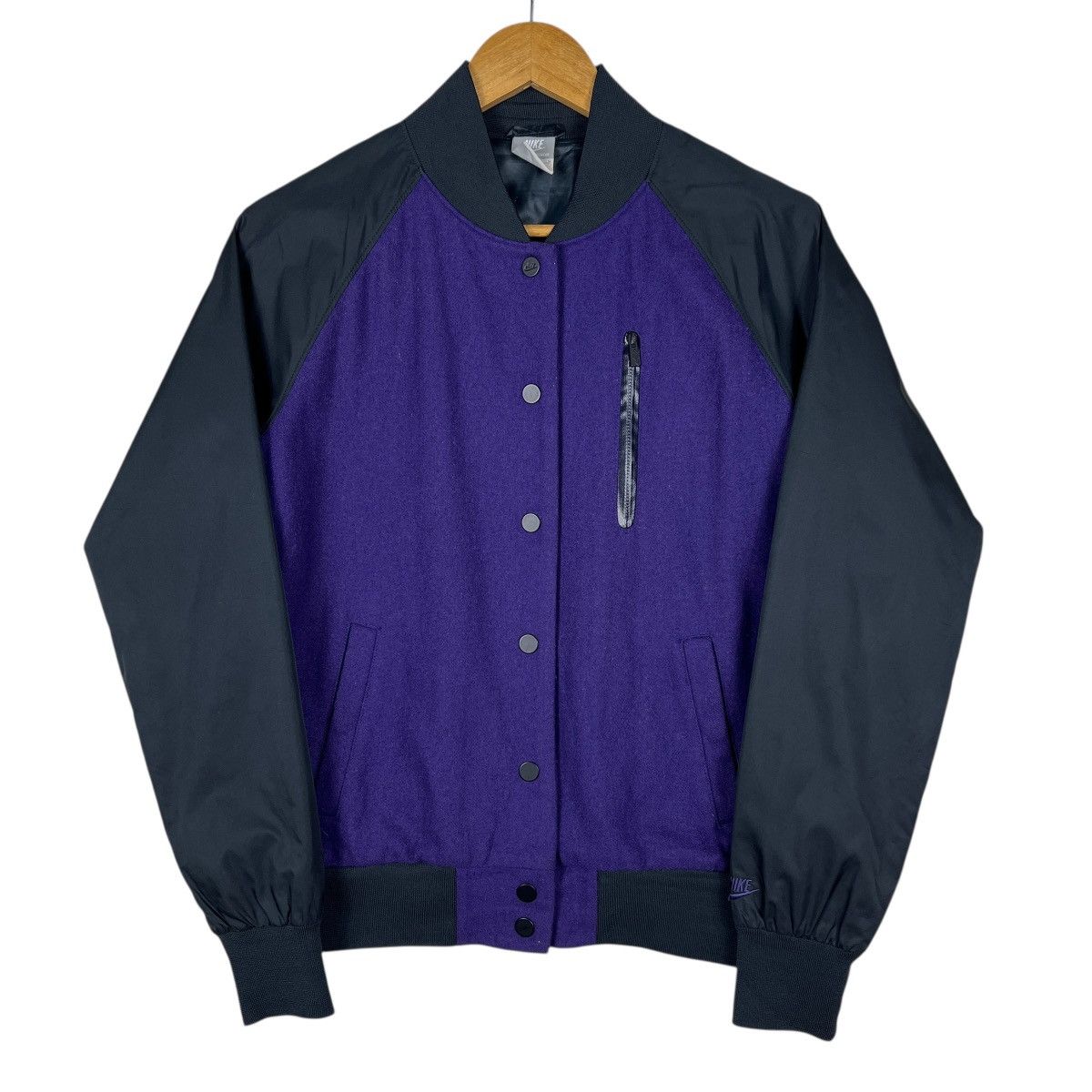 Nike 🔥 Nike Purple Varsity Bomber Jacket Size US M / EU 48-50 / 2 - 2 Thumbnail
