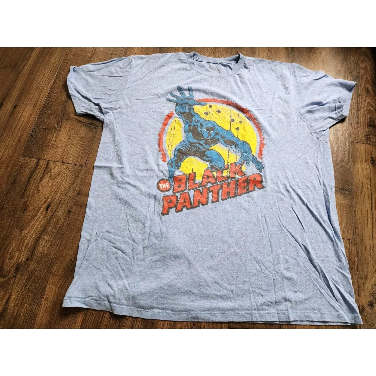 Vintage Marvel Mens T-Shirt 3XL Comic Black Panther Blue Short Sleeve Crew Neck Cotton Blend Shirts Mens Size US XXL / EU 58 / 5 - 5 Thumbnail