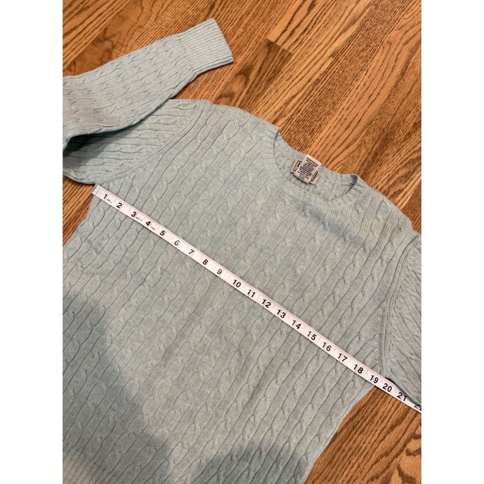 Vintage LL Bean Lambs Wool Blend Cable Knit Crewneck Sweater Women’s Size M Blue Size M / US 6-8 / IT 42-44 - 4 Thumbnail