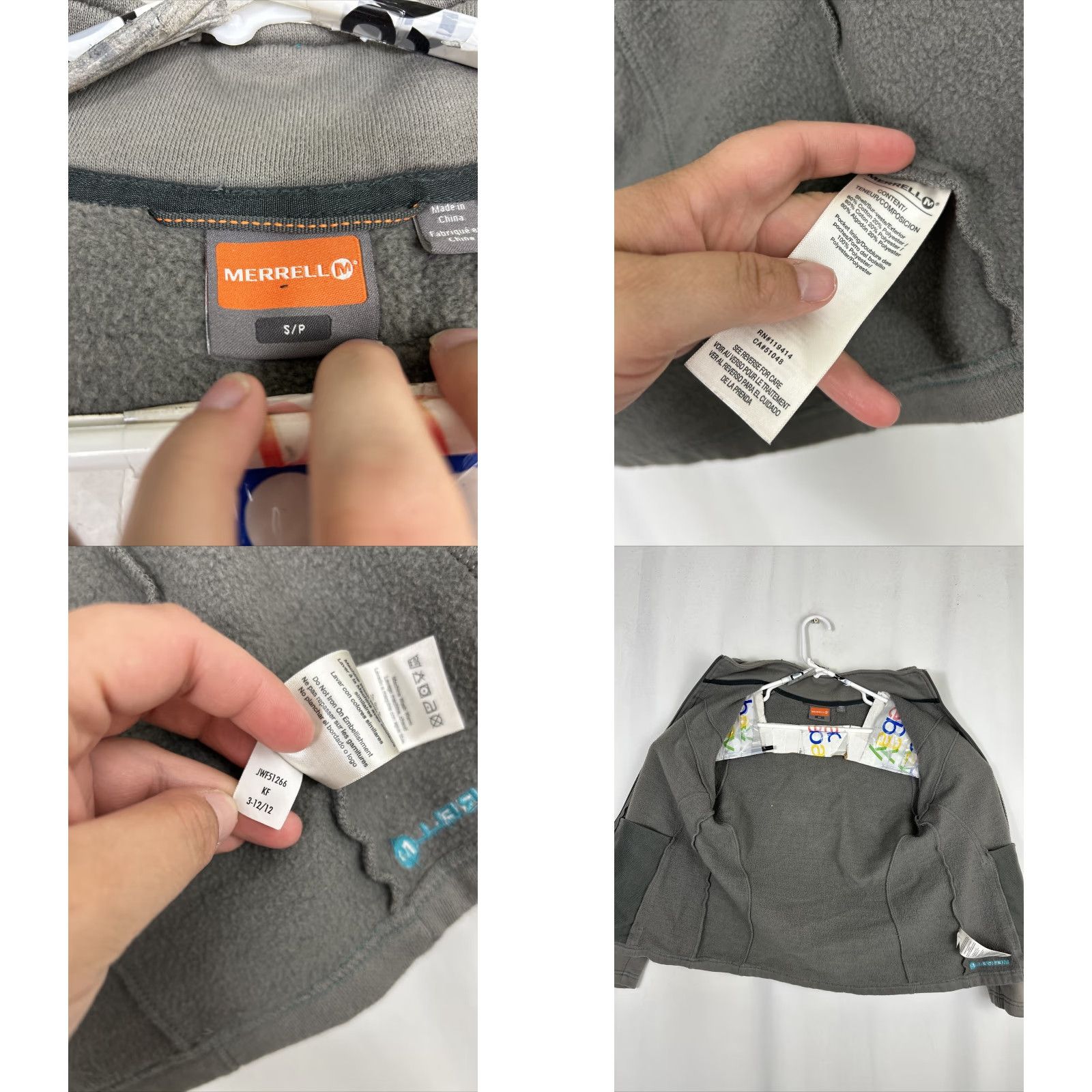 Merrell Merrell Womens Small Gray Full Zip Hooded Sweater Cotton Polyester Mens? Size S / US 4 / IT 40 - 8 Thumbnail