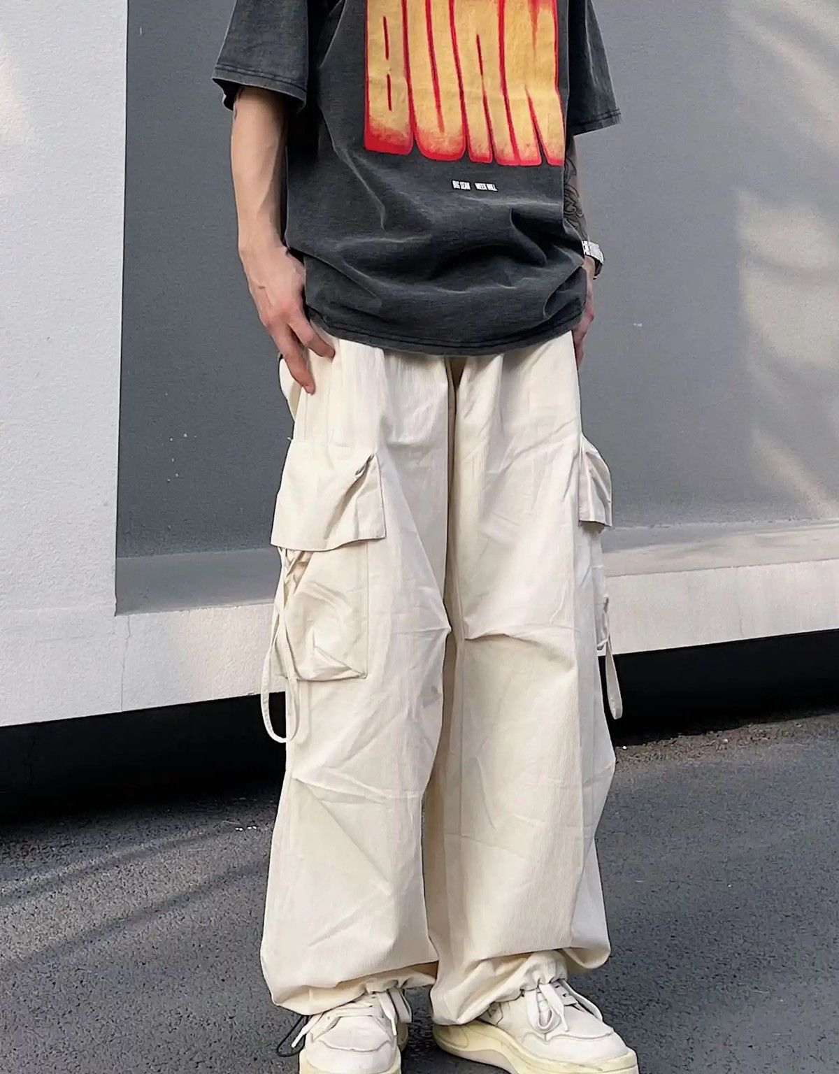 Japanese Brand × Vintage Vintage Wide Leg Pants Loose Ice Silk Cargo Pants Size US 28 / EU 44 - 3 Thumbnail