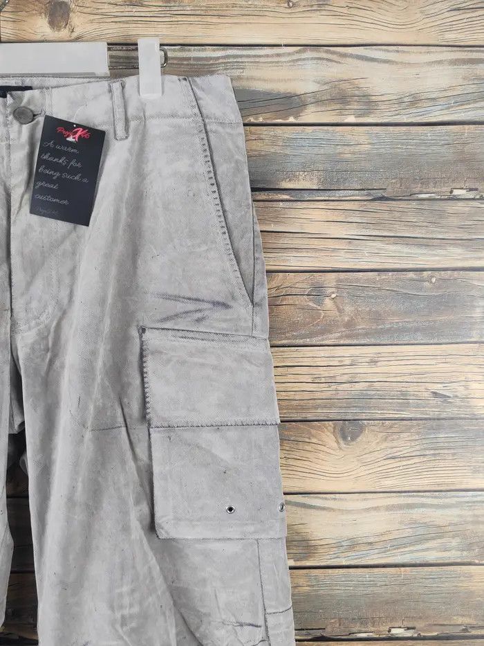 Tete Homme DL Tete Homme Gray Multipocket Cargo Pants #46-080 Size US 34 / EU 50 - 3 Thumbnail