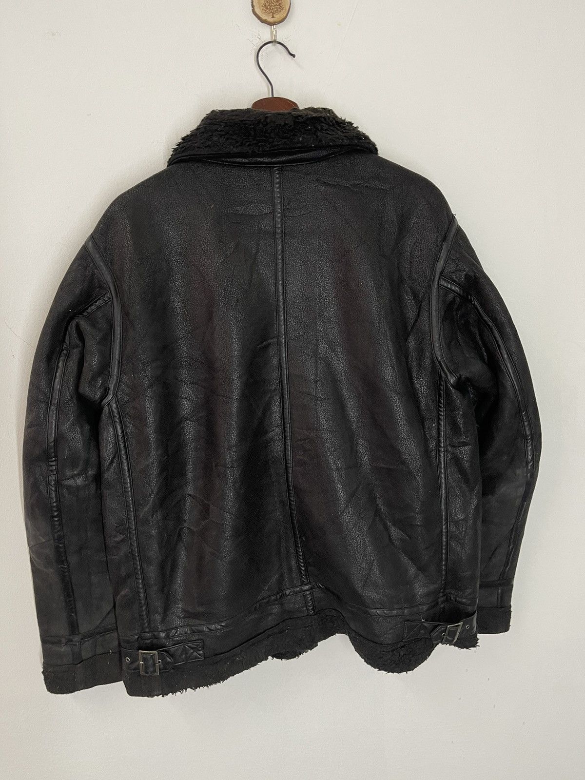 Japanese Brand VINTAGE B3 SHEARLING JACKET BLACK LEATHER Size US L / EU 52-54 / 3 - 3 Thumbnail