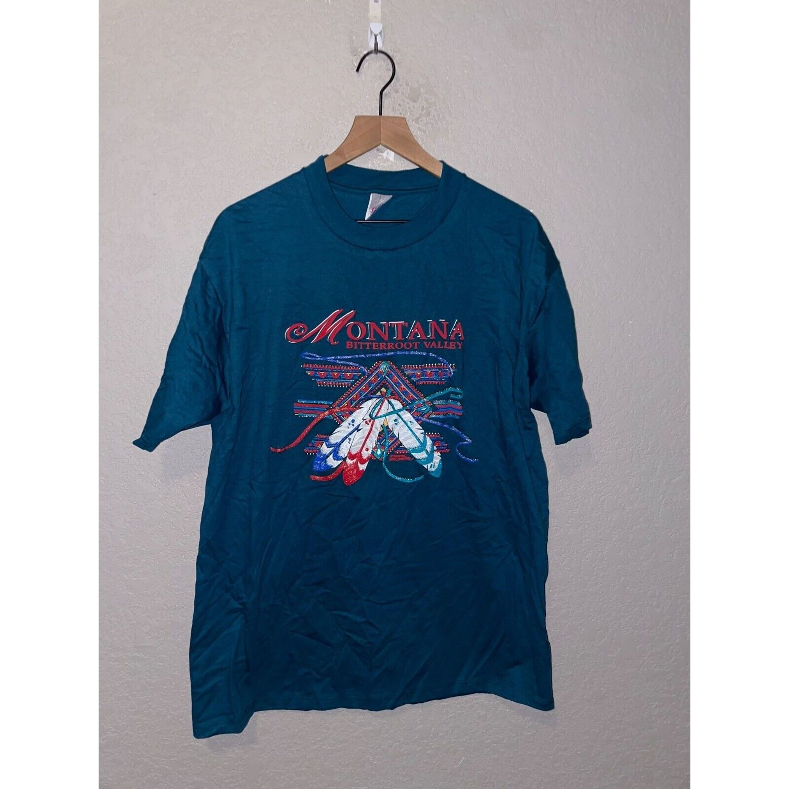 Jerzees Vintage Bitterroot Valley Shirt Montana Native Tee 90s Large Size US L / EU 52-54 / 3 - 1 Thumbnail