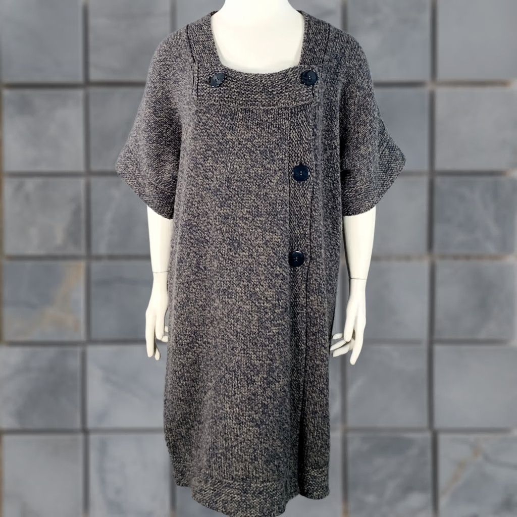 Stella McCartney STELLA McCARTNEY Knit Coat Wool Cashmere Grey Navy Melange L Size L / US 10 / IT 46 - 1 Thumbnail