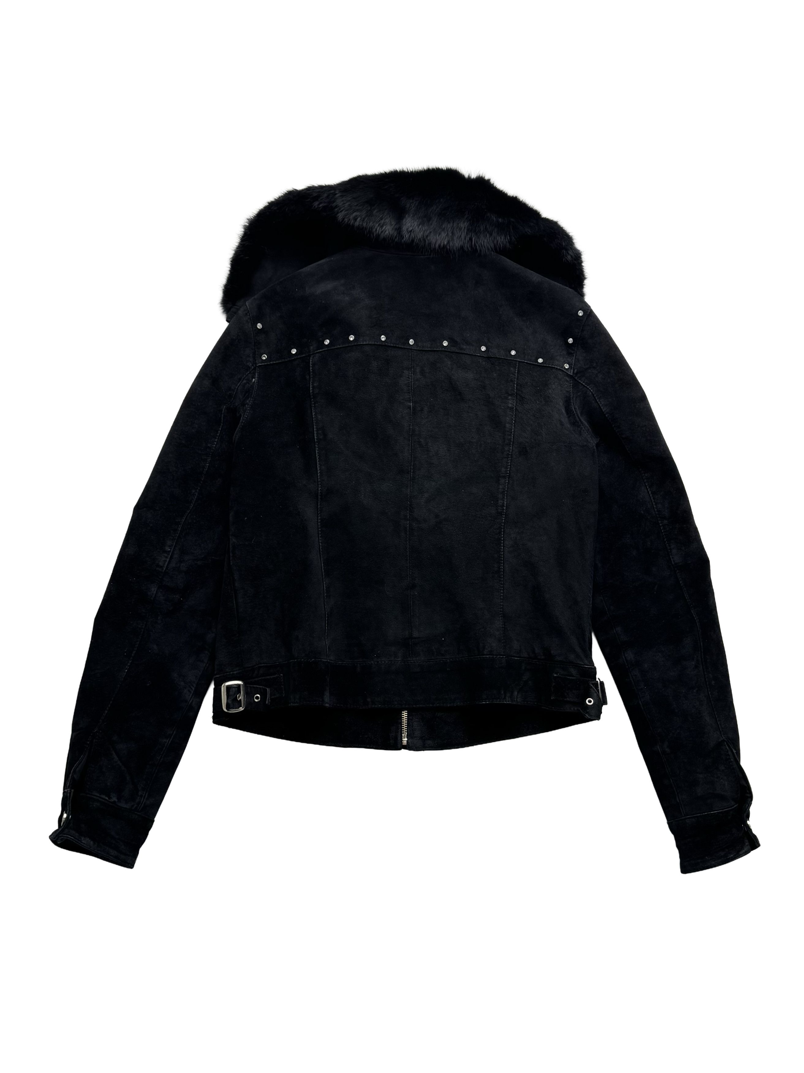 Vintage Vintage Cropped Leather Jacket With Real Fur Details Size M / US 6-8 / IT 42-44 - 13 Thumbnail