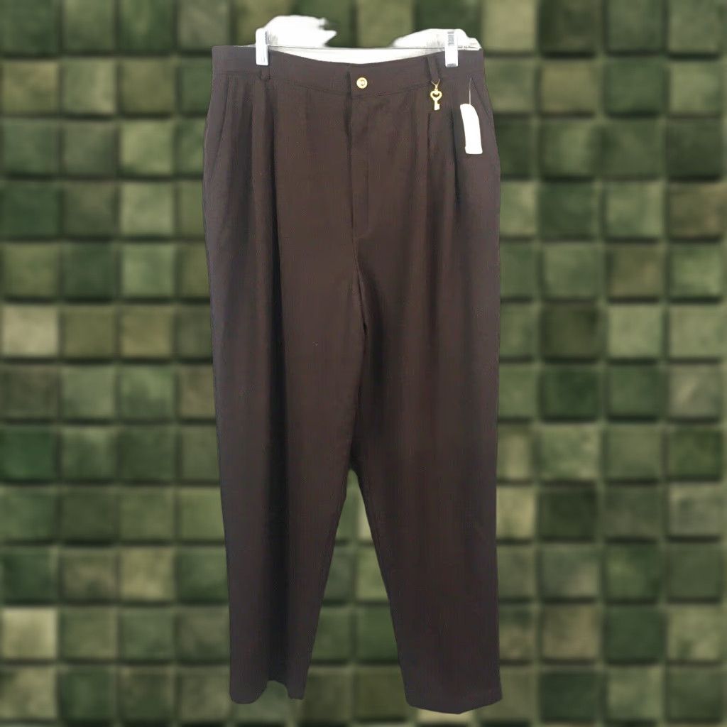 Vintage VINTAGE Fundamental Things Pants Women 16 Brown 100% Wool Career Academia Office NEW VTG Size 31" - 1 Thumbnail