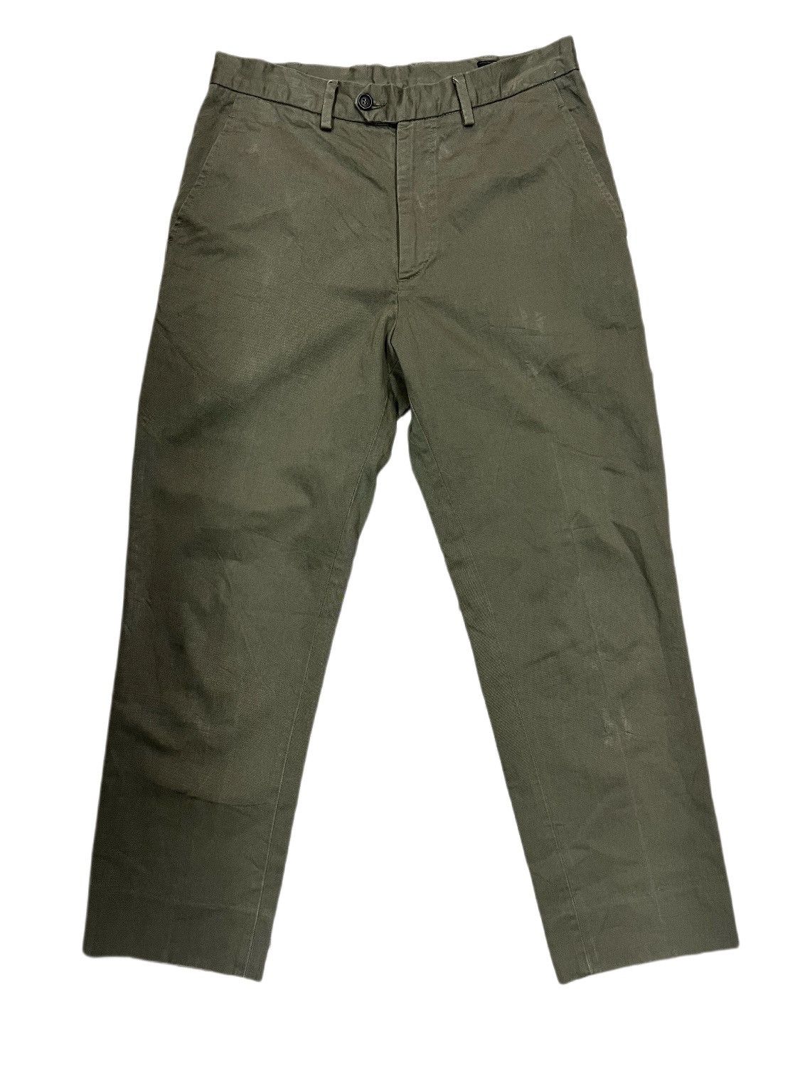 image of Vintage Prada Cotton Pants in Green, Men's (Size 30)