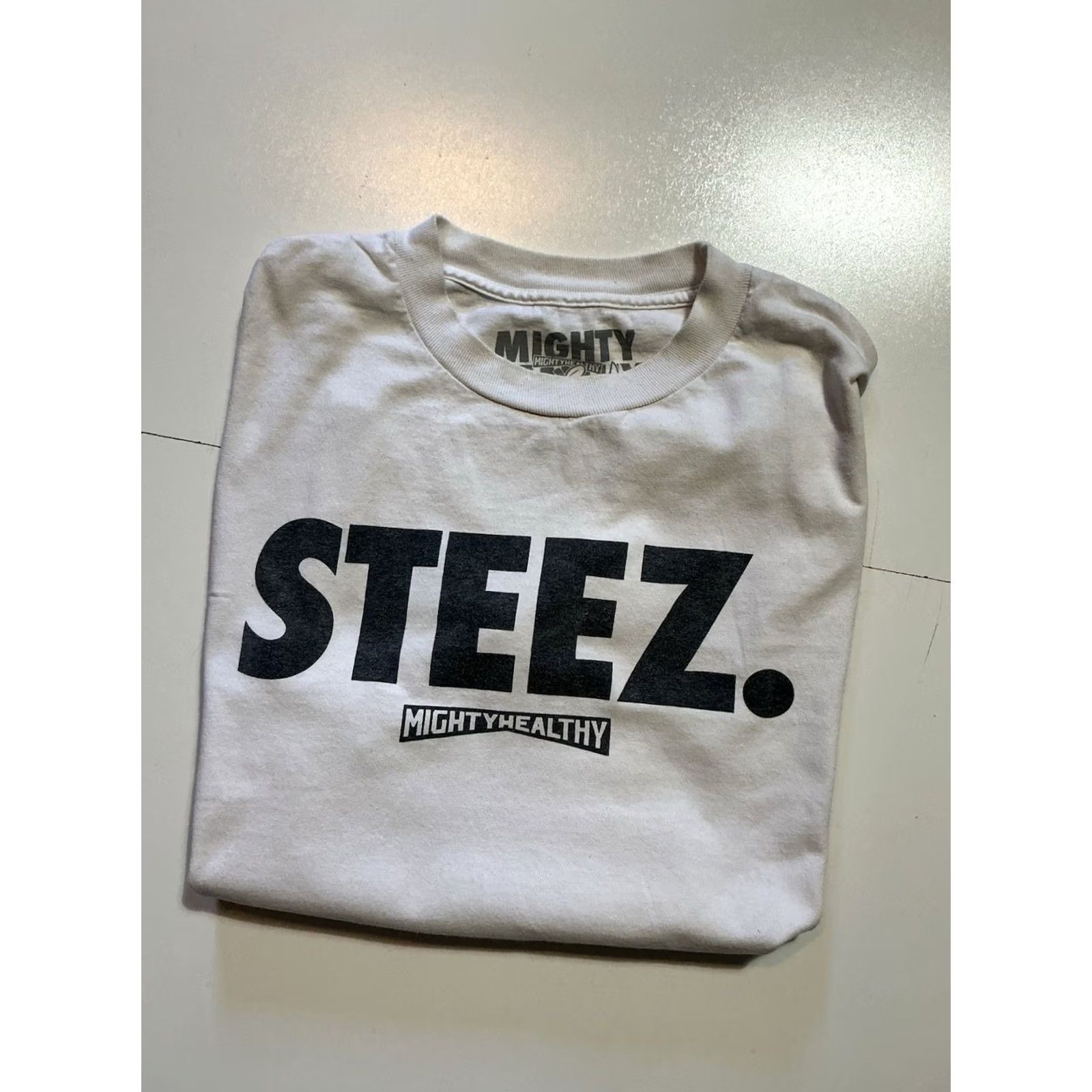 Vintage Mighty Healthy Steez Skateboarding White Graphic S/S Crewneck T-Shirt Sz. M Men Medium Crew Neck Graphic White Size US M / EU 48-50 / 2 - 2 Thumbnail