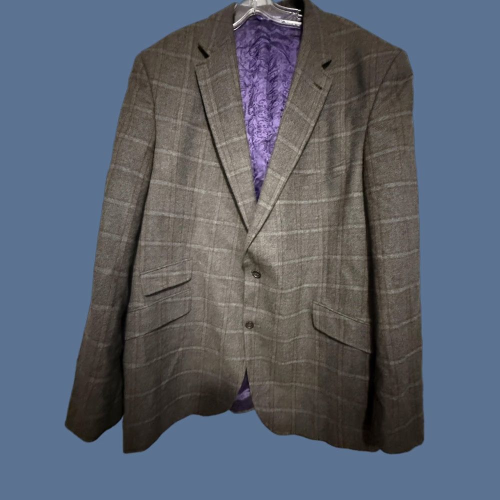 Ted Baker Ted Baker Endurance Blazer Sport Coat Mens 48 Brown Wool Check Canada Jacket Size 48R - 1 Thumbnail