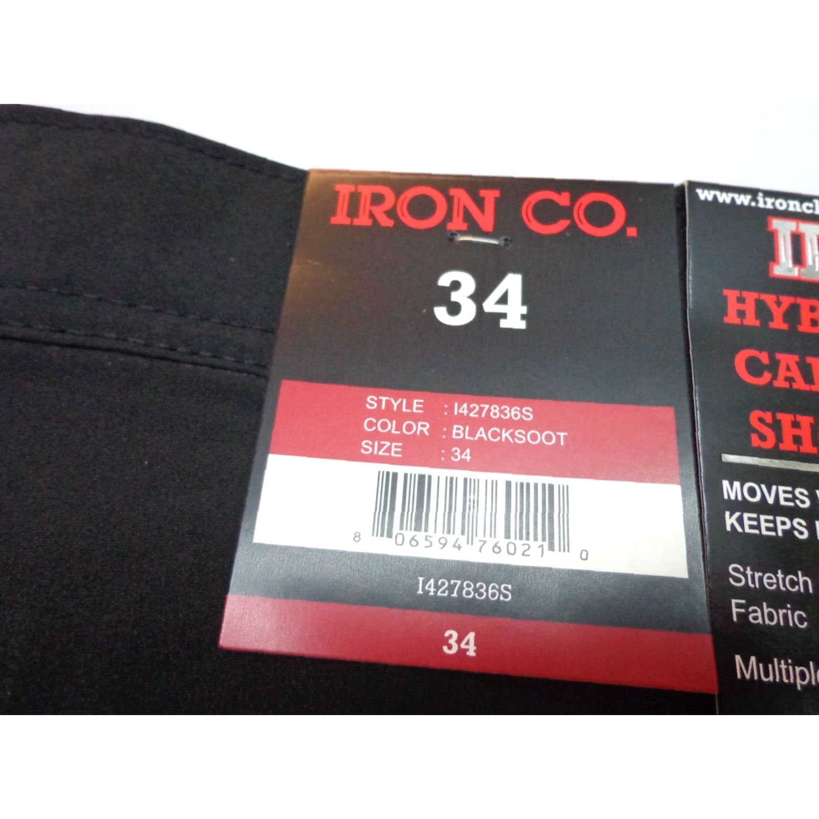 CO Iron Co Stretch Performance Hybrid Cargo Shorts Black Soot Size 34 Size US 34 / EU 50 - 5 Thumbnail