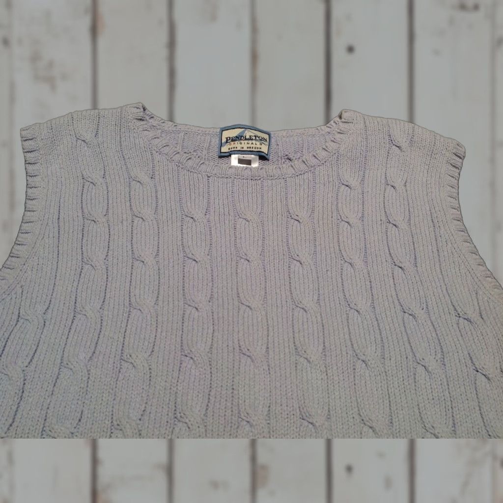 Pendleton Pendleton Blue Cable Knit Sweater Vest Men's Large Size US L / EU 52-54 / 3 - 1 Thumbnail