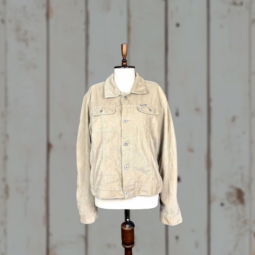 Diesel Diesel Jacket Trucker Beige Cotton Corduroy 2XL Womens Long Sleeve Regular Fit Pale Beige Jacket Size XXL / US 16-18 / IT 52-54 - 1 Thumbnail