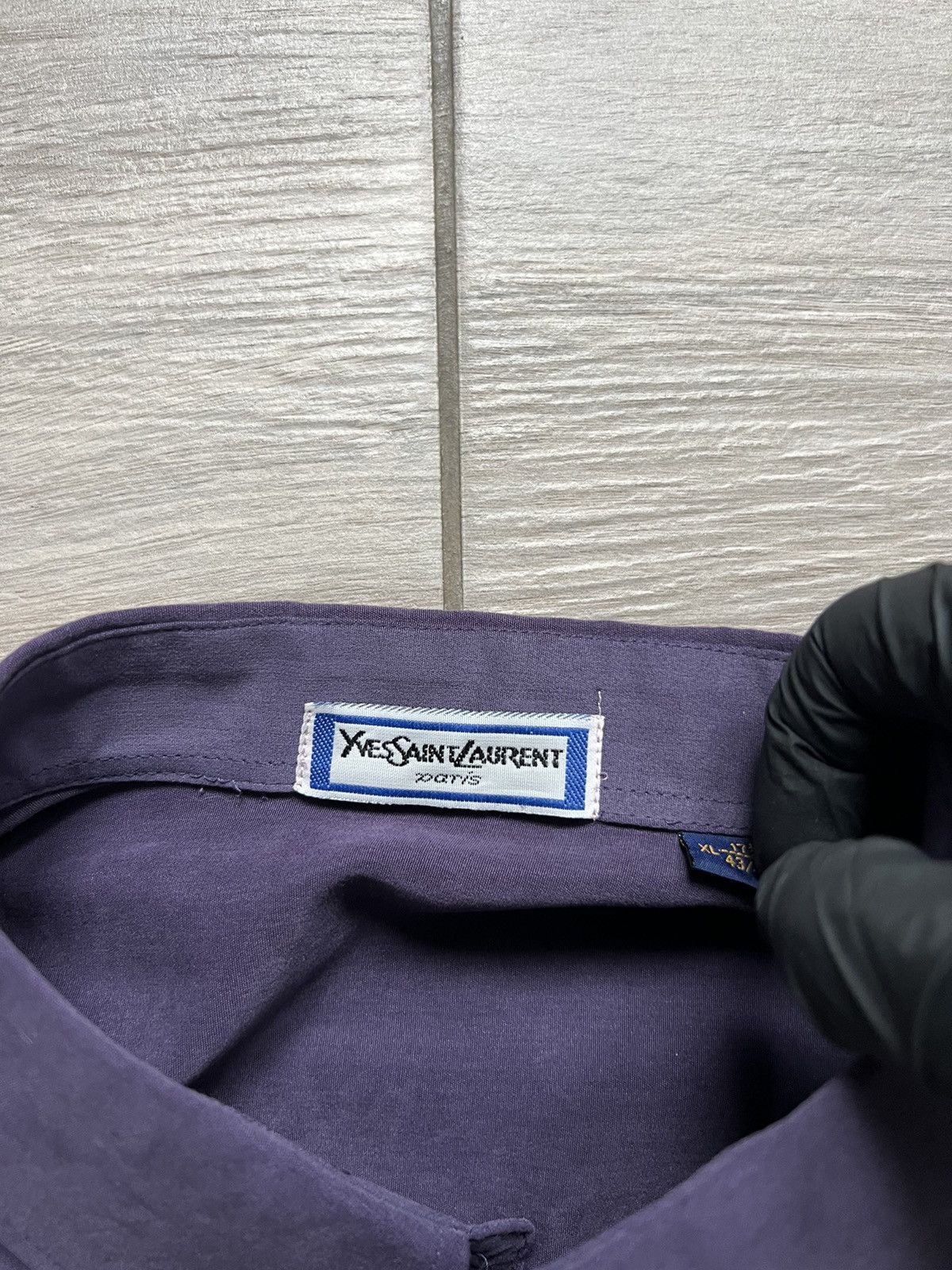 Vintage × Yves Saint Laurent Vintage YSL Yves Saint Lauren Shirt Purple Luxury Size US XL / EU 56 / 4 - 8 Thumbnail