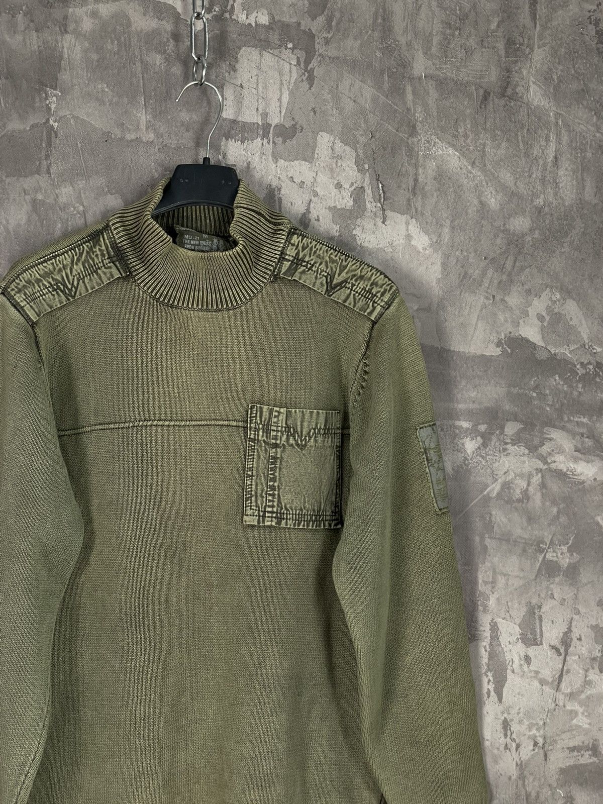 20471120 × Diesel × If Six Was Nine Military Dolce Gabbana Style Knit Rib Sweater Thrashed Y2K Size US M / EU 48-50 / 2 - 4 Thumbnail