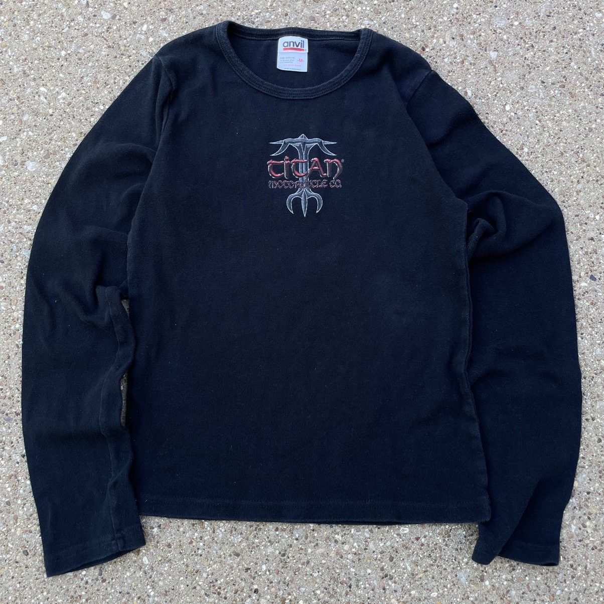 Anvil Vintage Titan Motorcycle Co Anvil Women's Long Sleeve Tee M Size M / US 6-8 / IT 42-44 - 1 Thumbnail