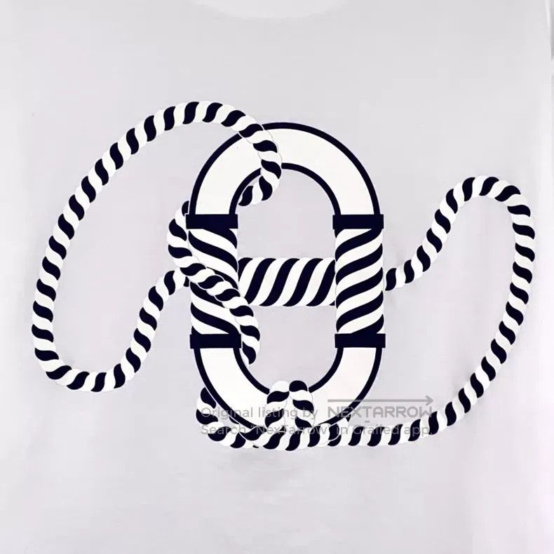 Hermes Hermes White Lock Stitch Printed Cotton Crew Neck Short Sl Size S / US 4 / IT 40 - 5 Thumbnail