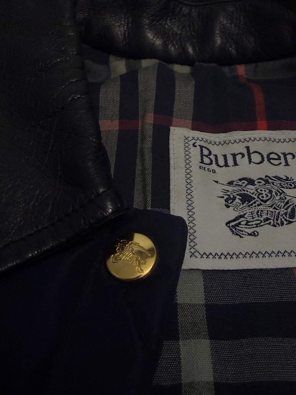 Burberry Rare Vintage Burberry Men Quilted Jacket Blue Leather Collar Size US M / EU 48-50 / 2 - 9 Thumbnail