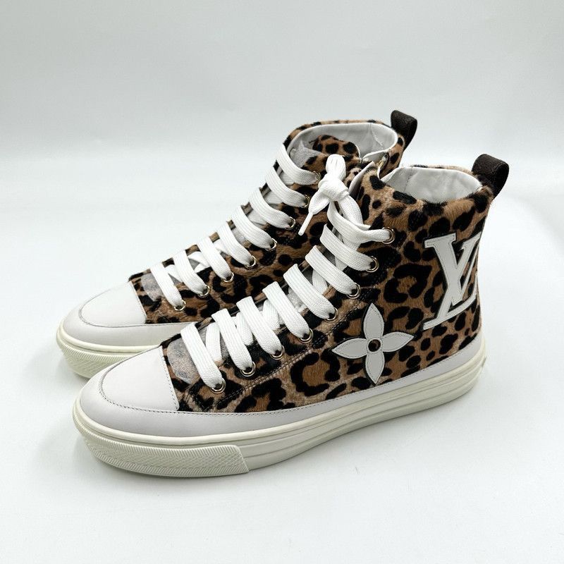 Louis Vuitton Louis Vuitton Stellar High-Top Sneakers with Leopard Print Size US 5 / EU 37 - 1 Thumbnail