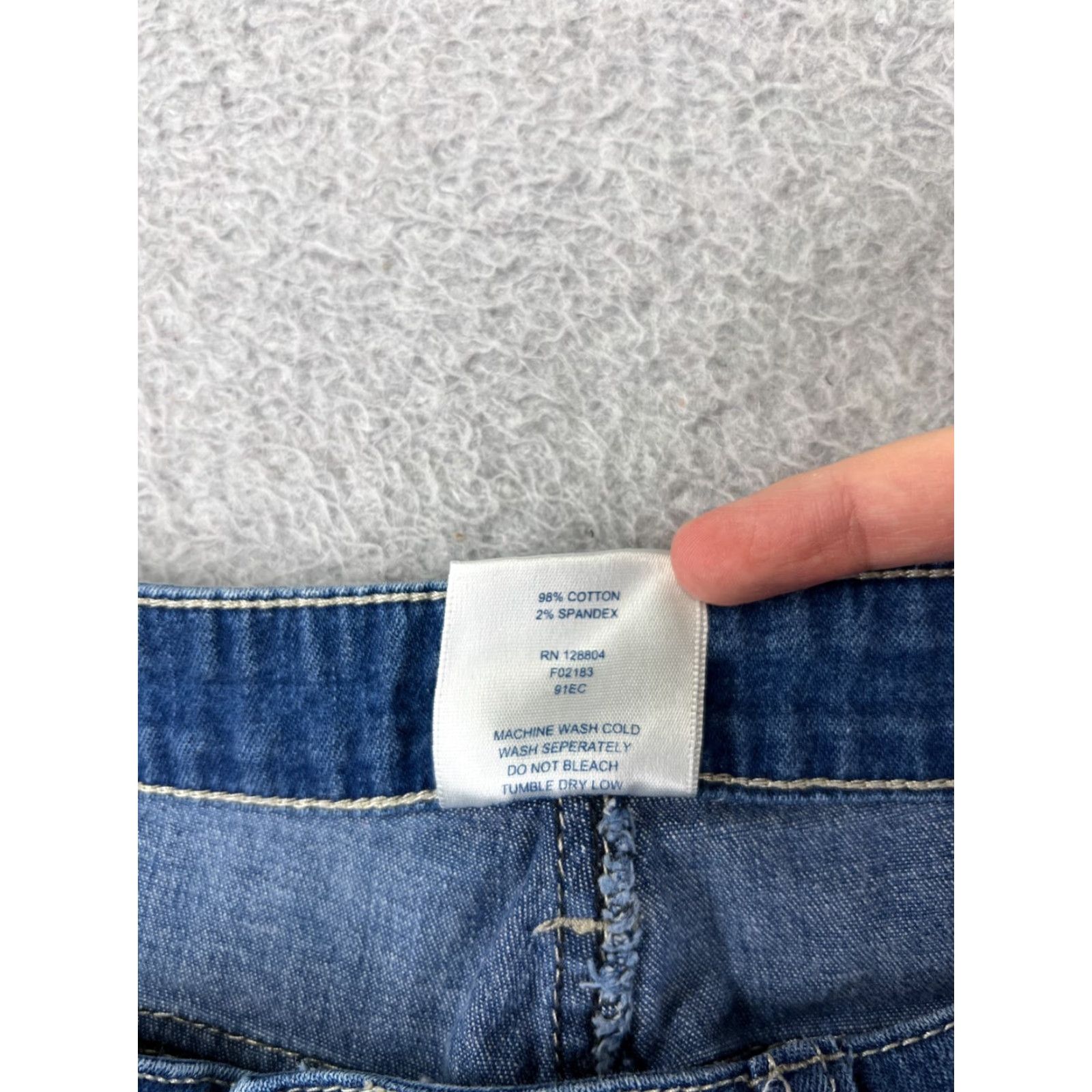 Denime Bedford Fair Jeans Women 10P Blue Denim Embroidered Paisley Floral Cotton Women Size 32" / US 10 / IT 46 - 4 Thumbnail