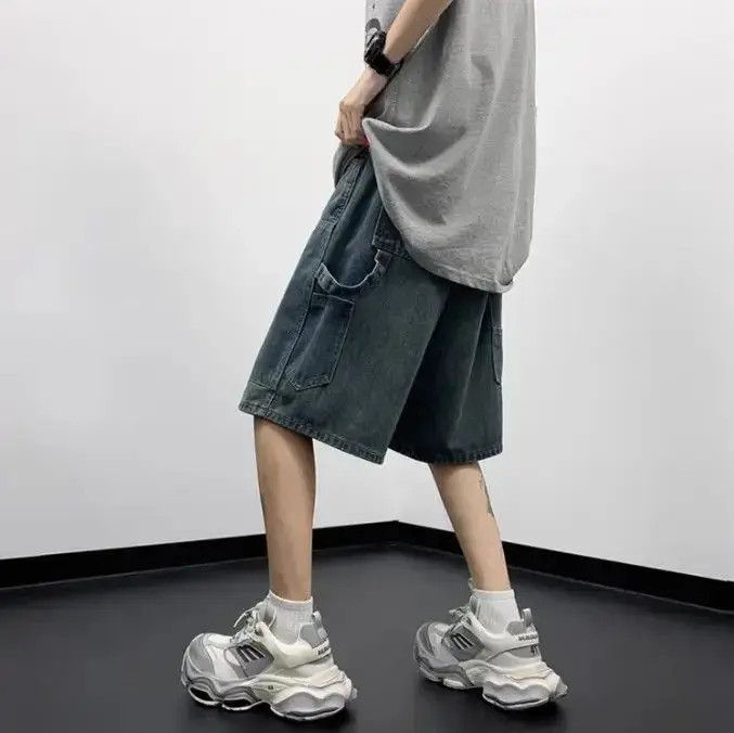 Japanese Brand Retro loose fitting straight leg denim shorts Size US 32 / EU 48 - 4 Thumbnail