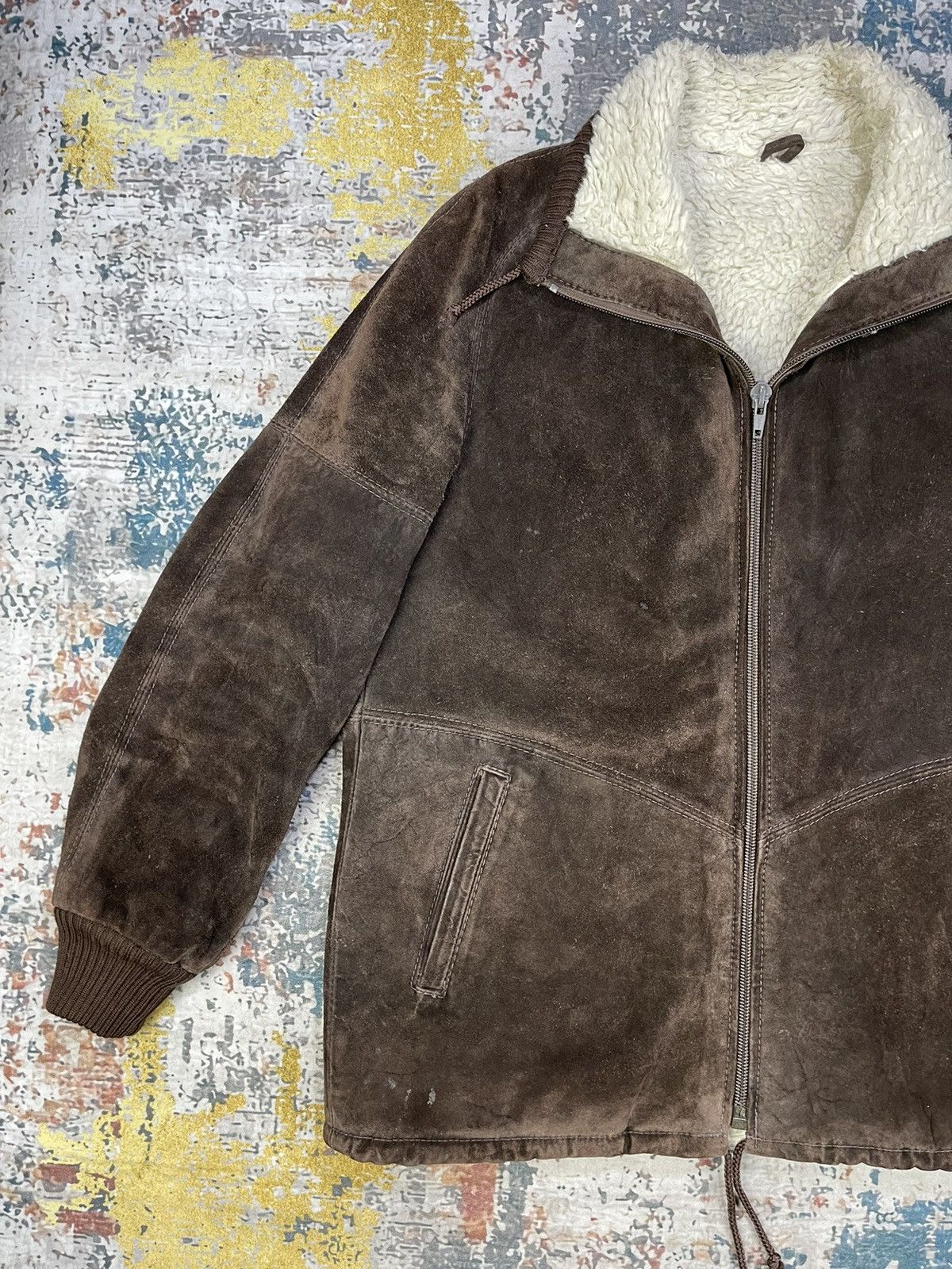 Vera Pelle Vera Pelle Suede Leather Sherpa Lined Jackets Size US L / EU 52-54 / 3 - 2 Thumbnail