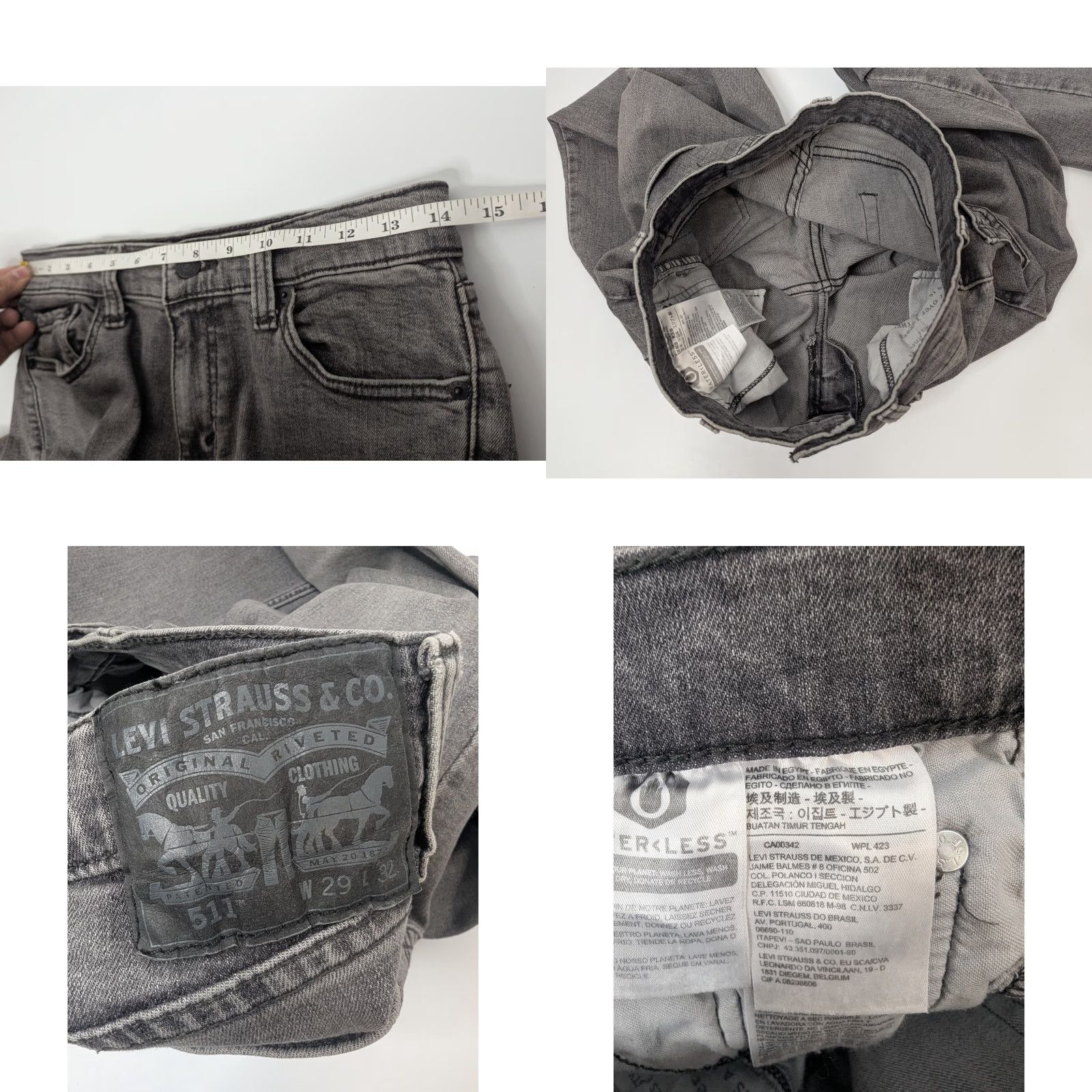 Levi's Levi's Levi's 511 Jeans Slim Gray Medium Wash Denim Mens 28x32 Regular Regular Slim 5-Pocket Modern Mens Jeans Size US 28 / EU 44 - 8 Thumbnail