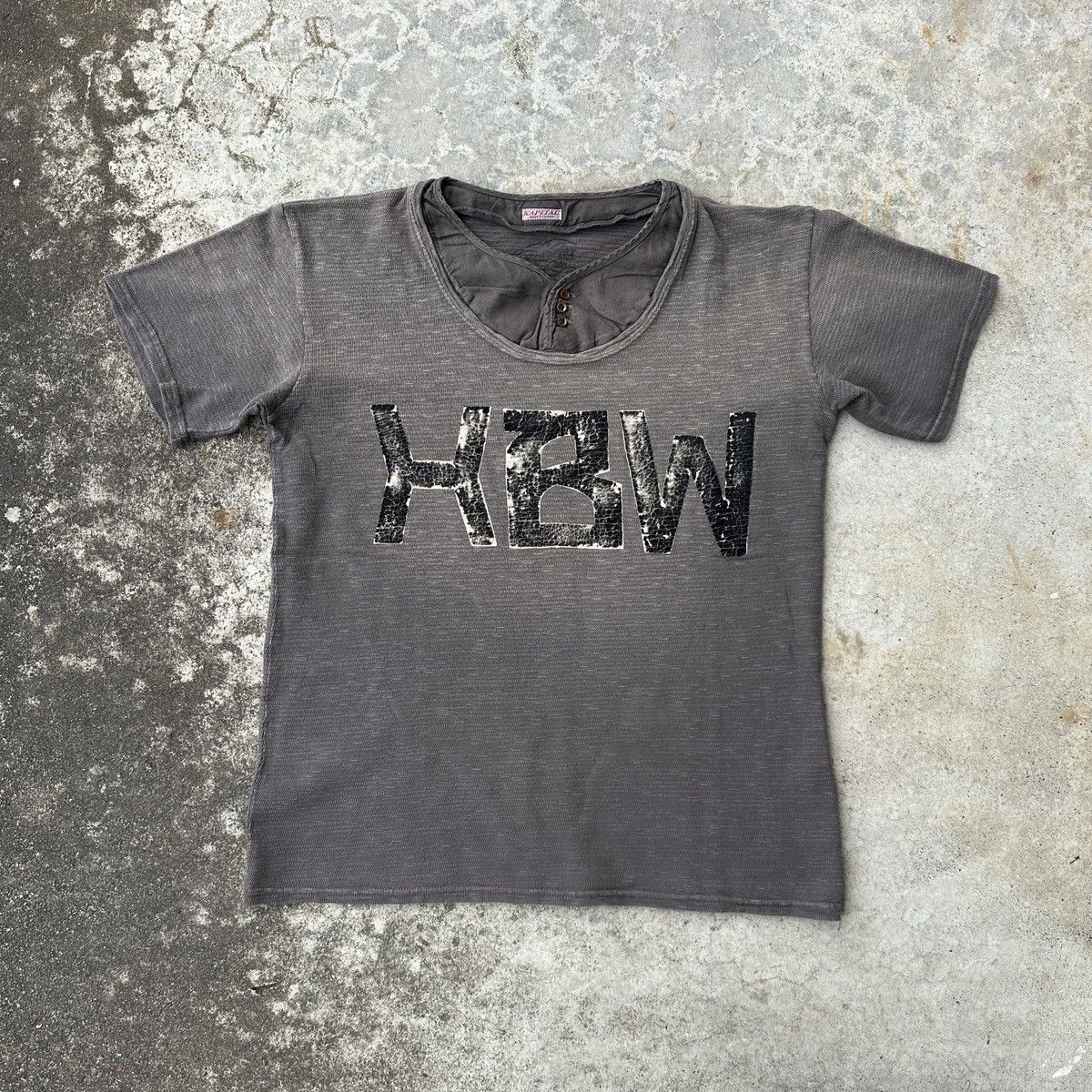 Kapital Kapital XBW layered Sumi ink loopwheel lettered Henley tee Size US M / EU 48-50 / 2 - 2 Thumbnail