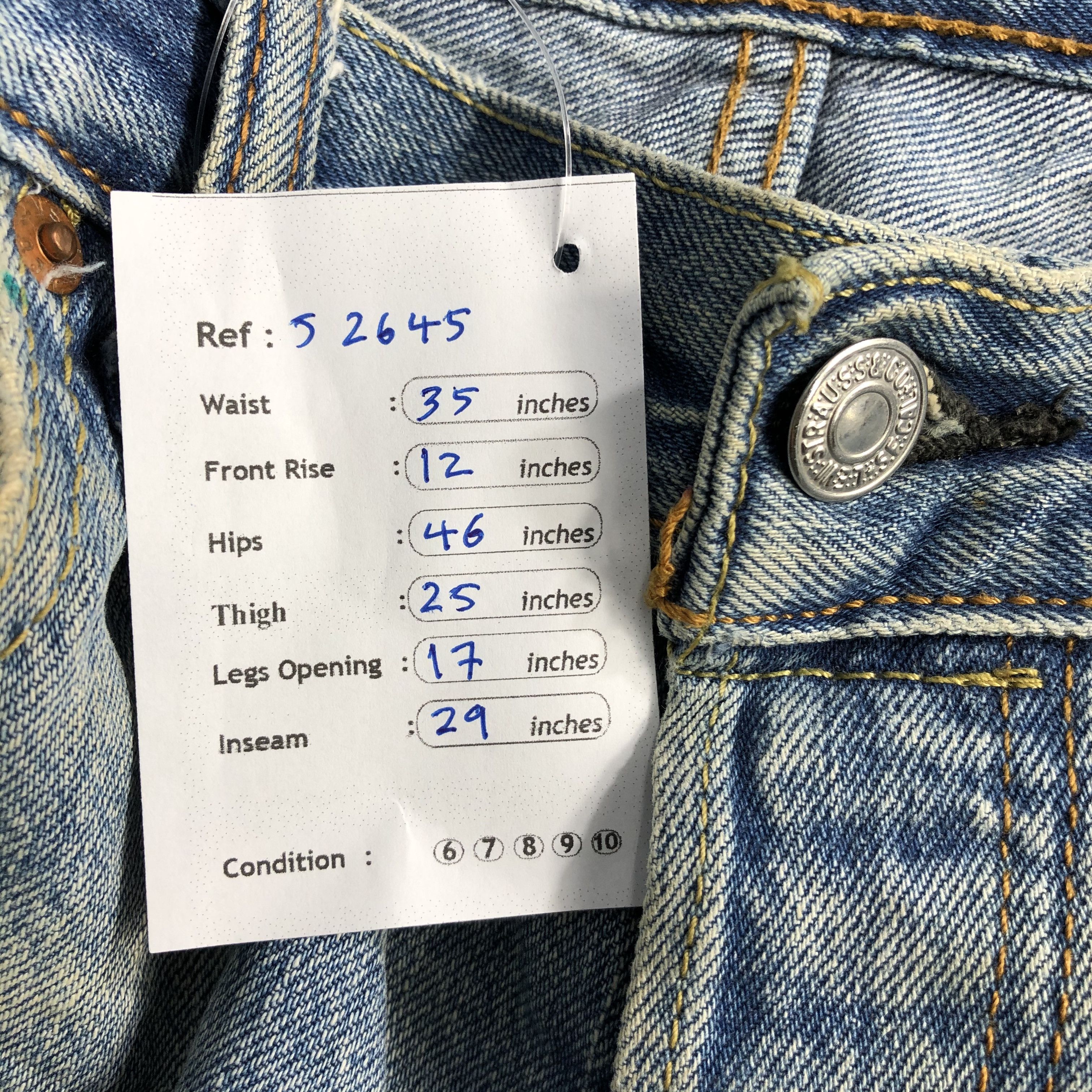 Levi's Vintage Blue Wash Levis 501 Jeans-J2645 Size US 35 - 14 Thumbnail