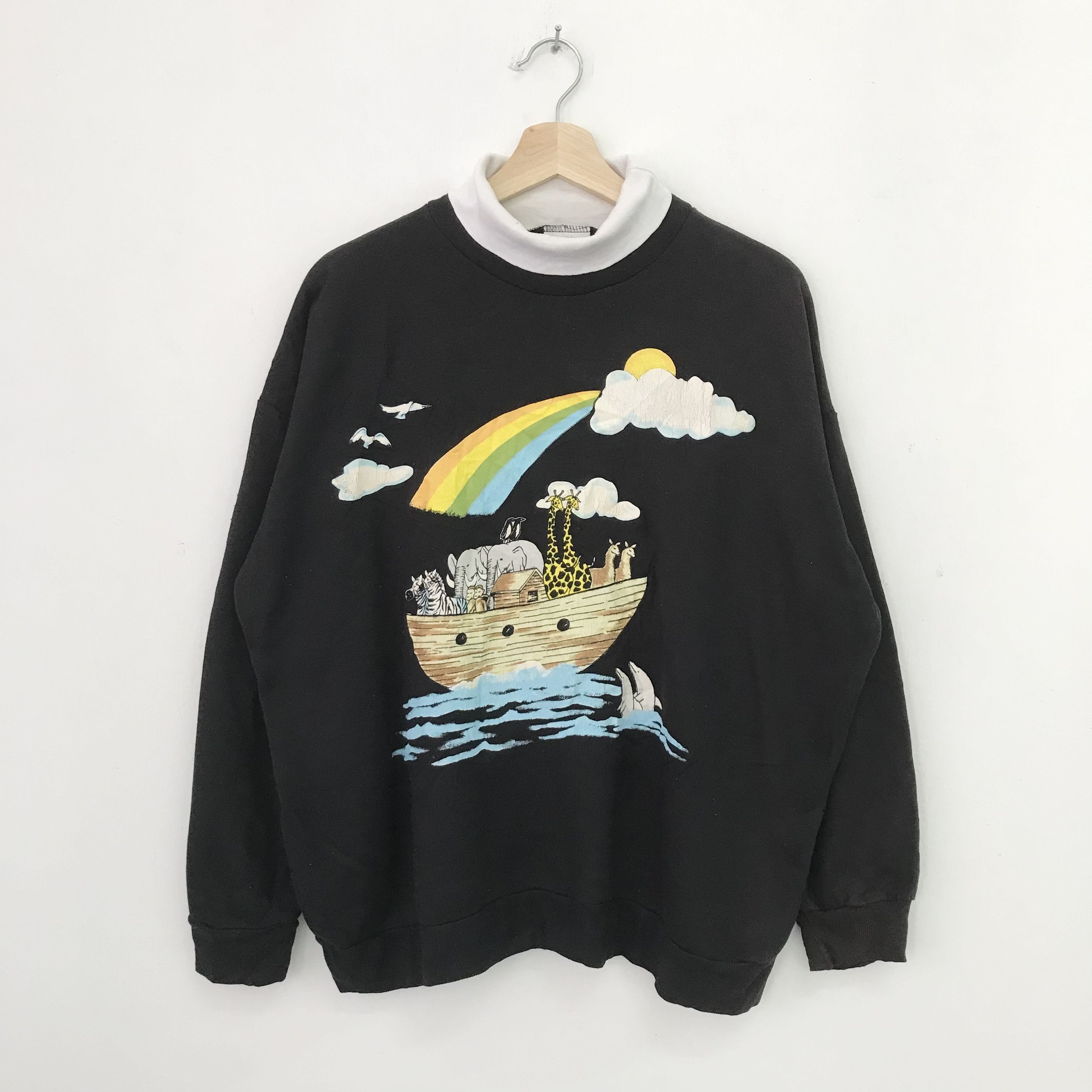 Vintage Vintage Animal Graphic Rainbows Black Sweatshirt - 485 Size US L / EU 52-54 / 3 - 1 Thumbnail