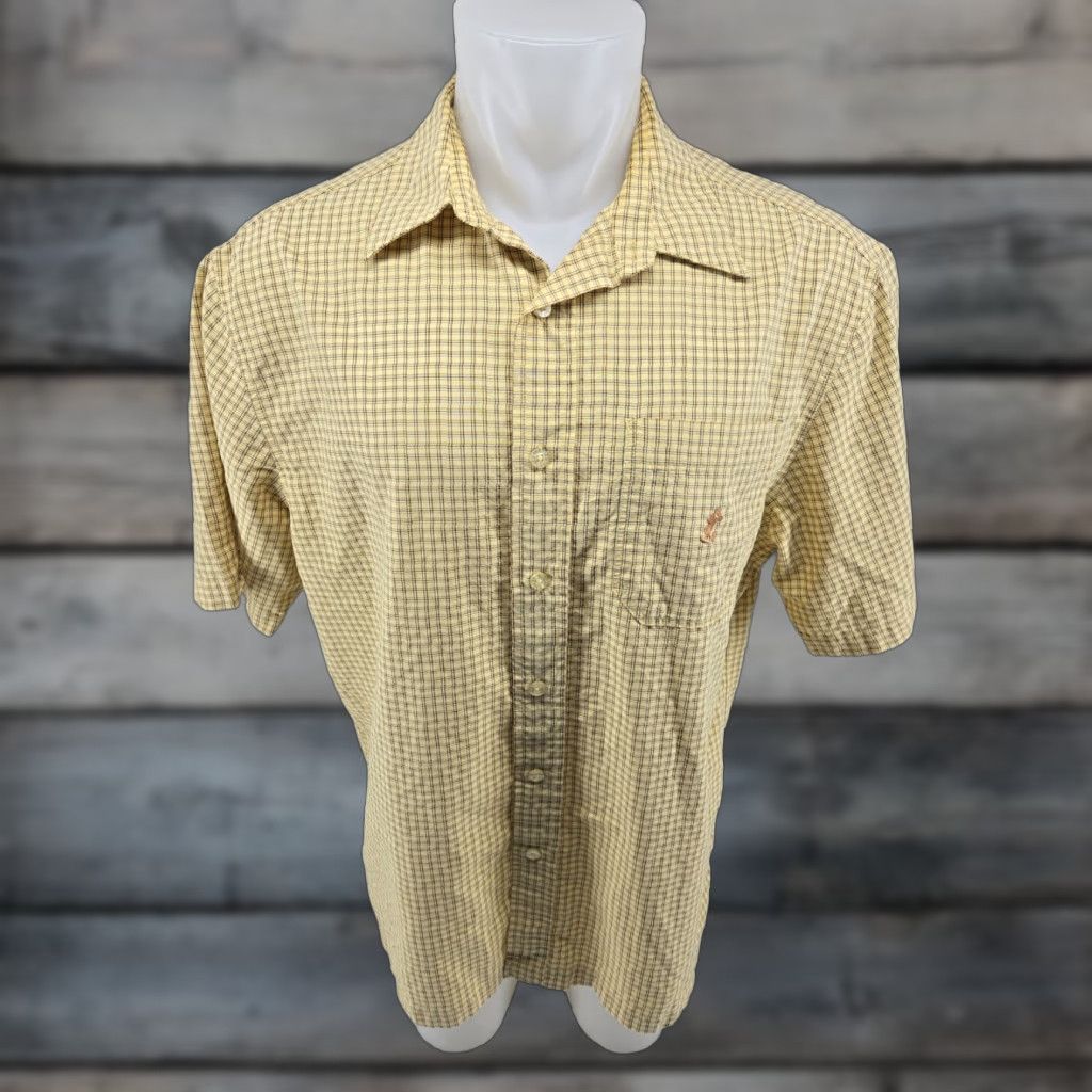 Disney Walt Disney World Mickey Mouse Embroidered Men’s Large Yellow Shirt Checker Shirt Button-Up Men's L Yellow Embroidered Disney World Shirt Size US L / EU 52-54 / 3 - 1 Thumbnail