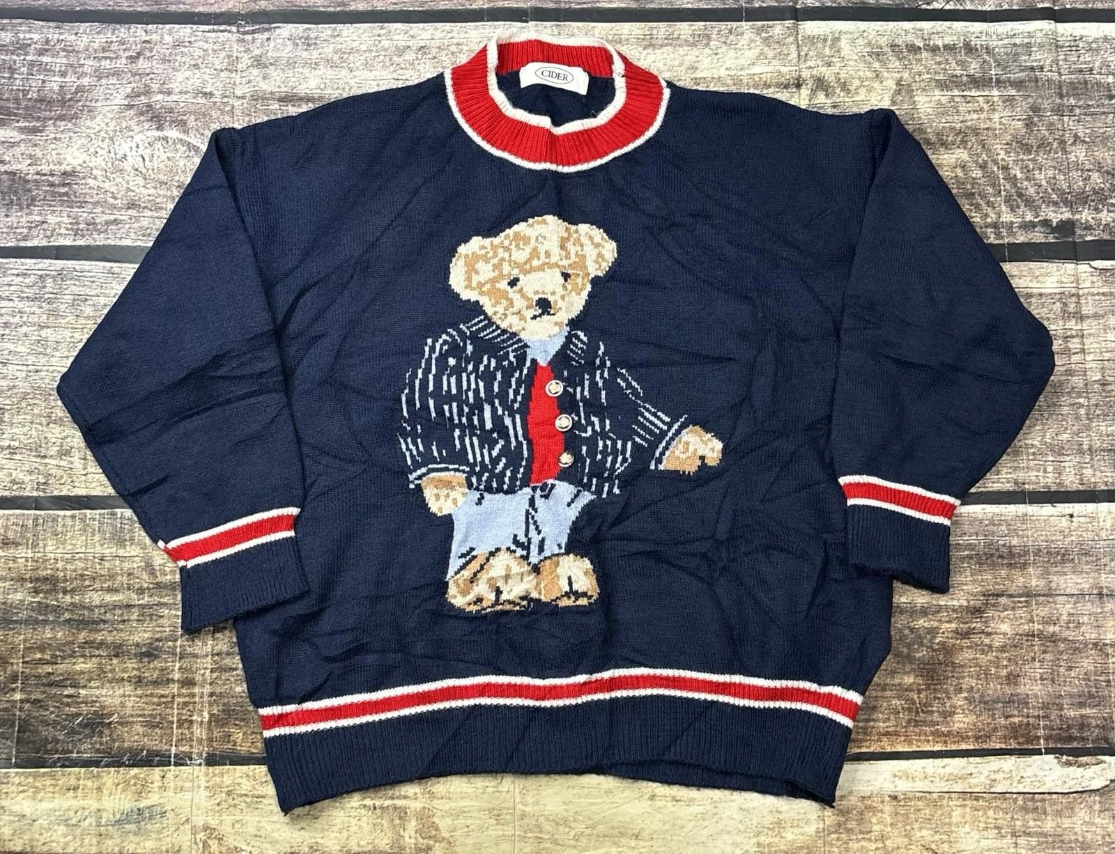 Cyderhouse Cider Sweater Womens 2XL Bear Buttons Pullover Navy Size XXL / US 16-18 / IT 52-54 - 1 Thumbnail