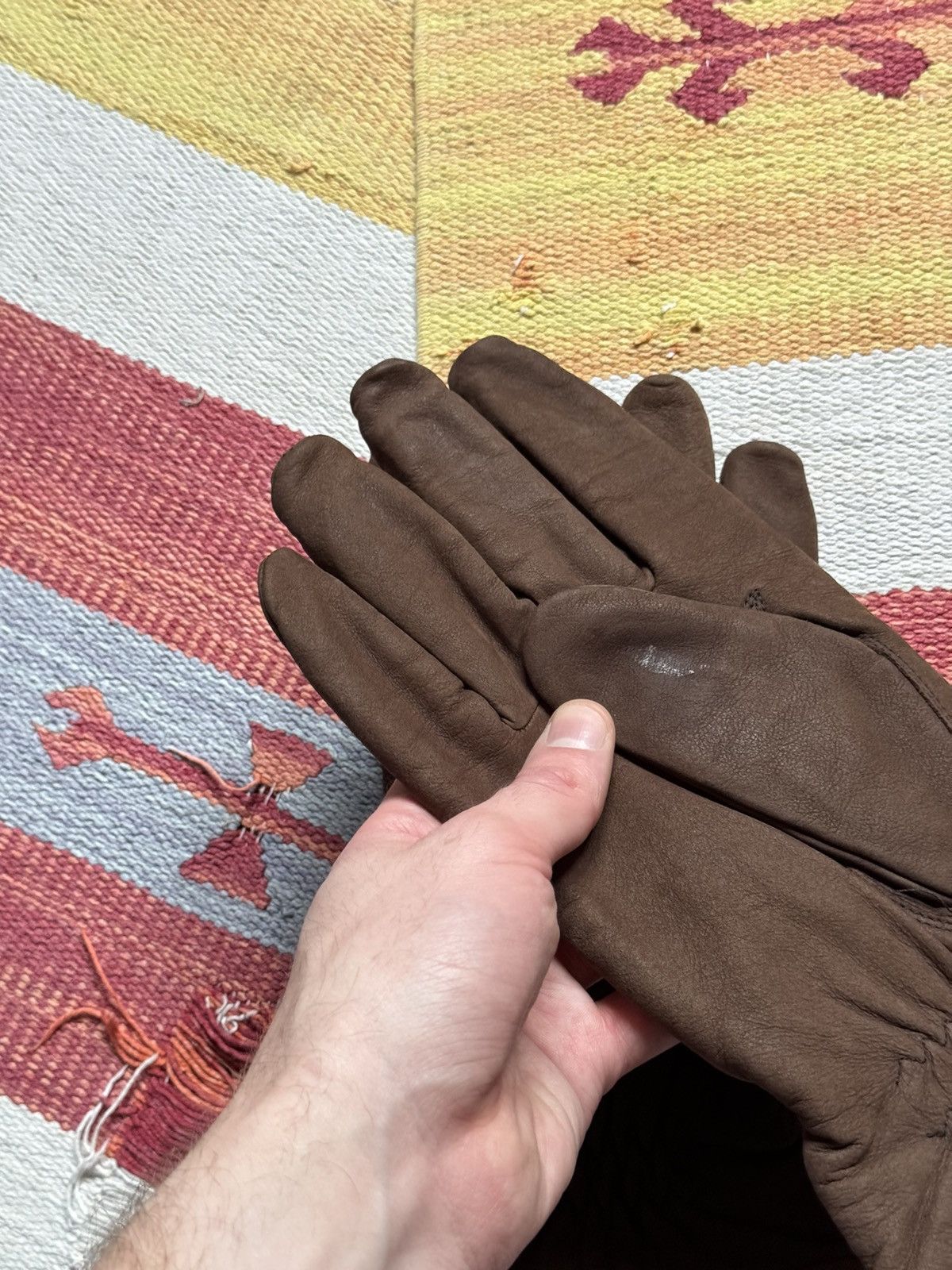 Genuine Leather Vintage 00’s Genuine Leather Brown Gloves Size ONE SIZE - 5 Thumbnail