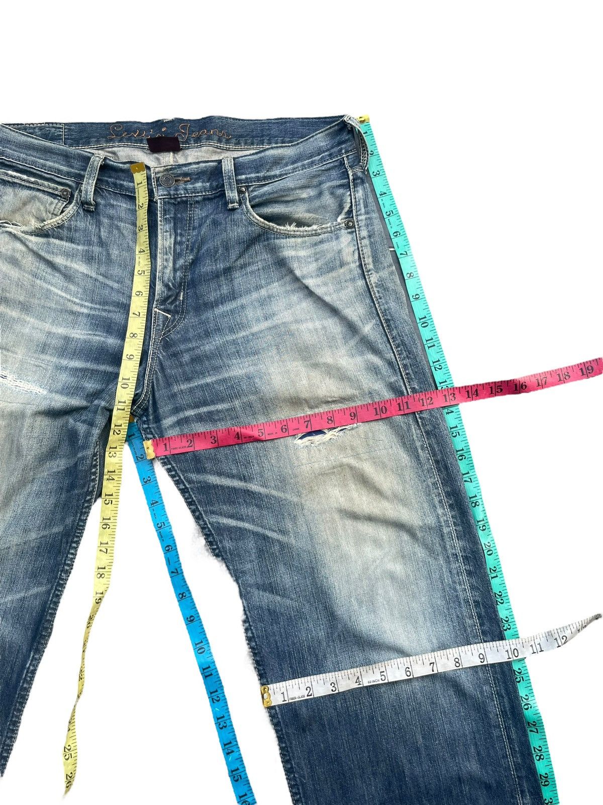 Levi's × Vintage Vintage 2008 Levis Lot 203 Faded & Distresed Size US 35 - 15 Thumbnail