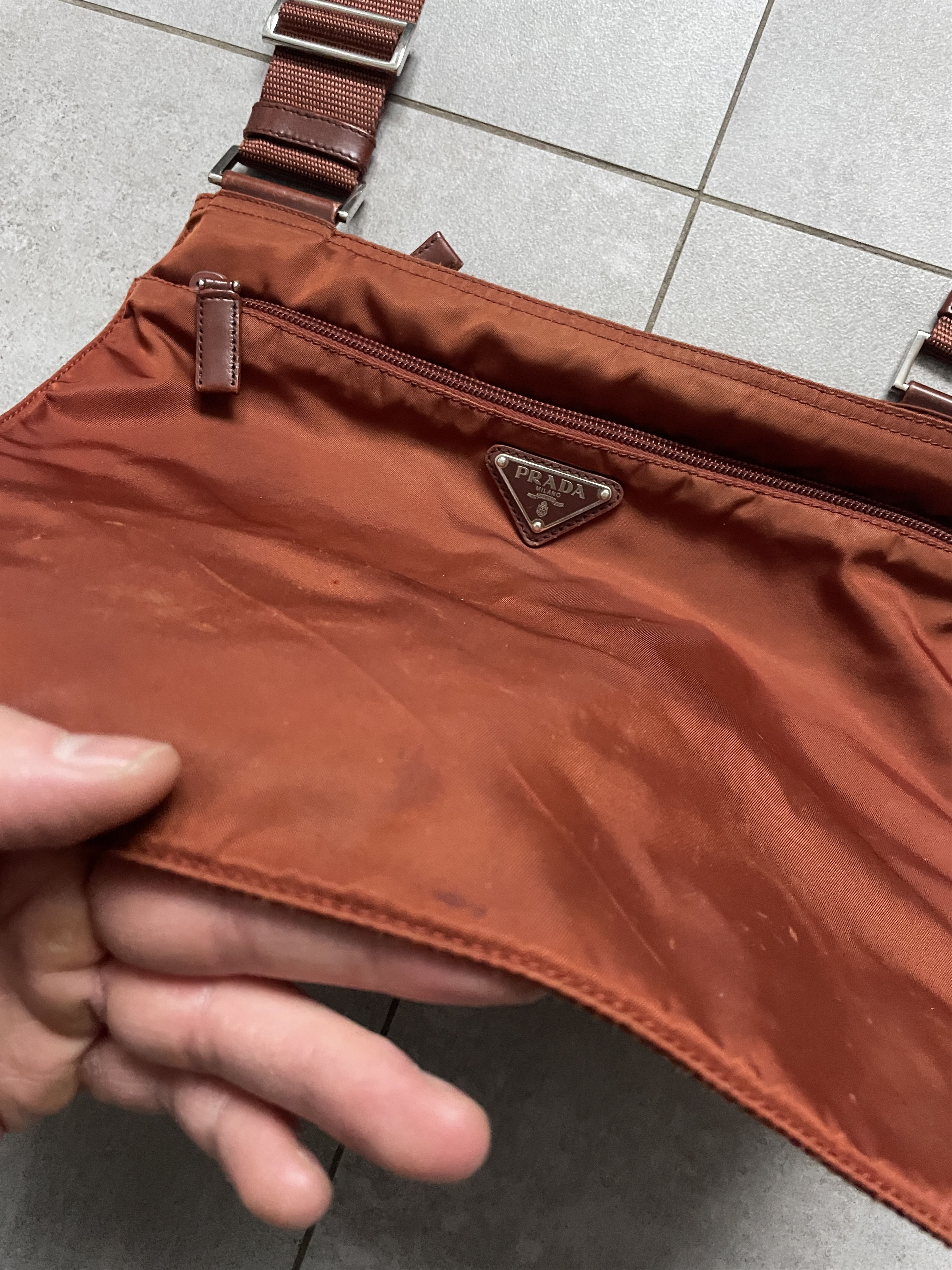 Prada Y2K PRADA BRICK ORANGE BROWN NYLON SHOULDER BAG Size ONE SIZE - 4 Thumbnail
