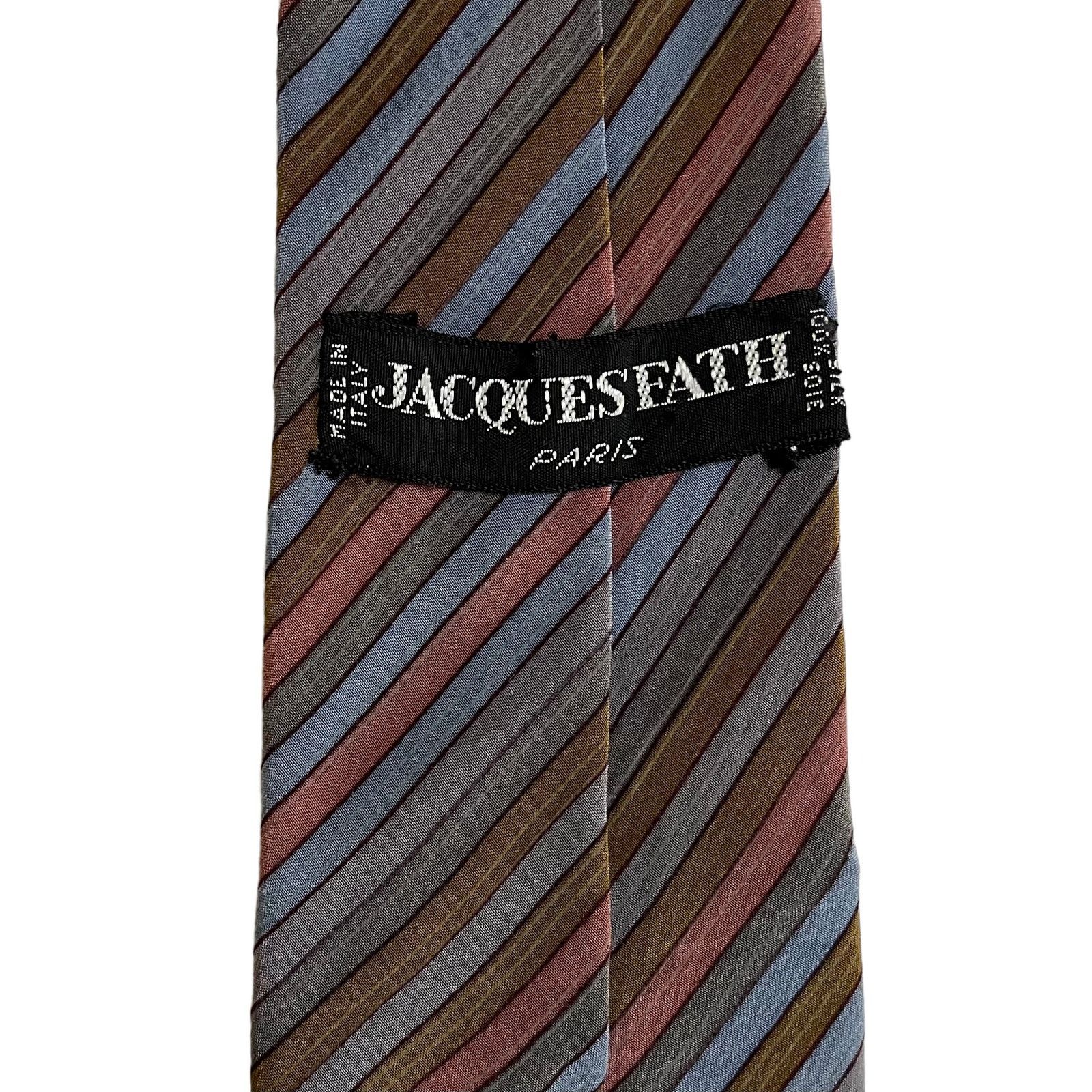 Vintage Jacques Fath Paris Vintage Striped Silk Tie Size ONE SIZE - 4 Thumbnail