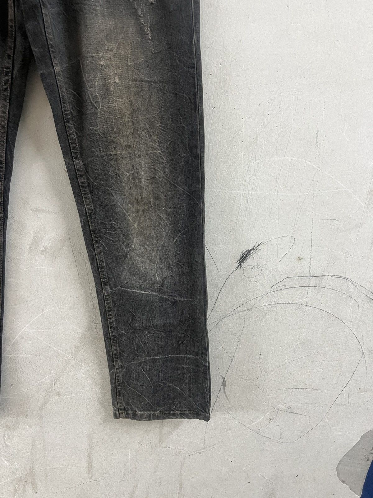4GSELLER × Japanese Brand DOUBLE WAIST BLACK FADED NYLAUS DENIM PANT Size US 30 / EU 46 - 3 Thumbnail