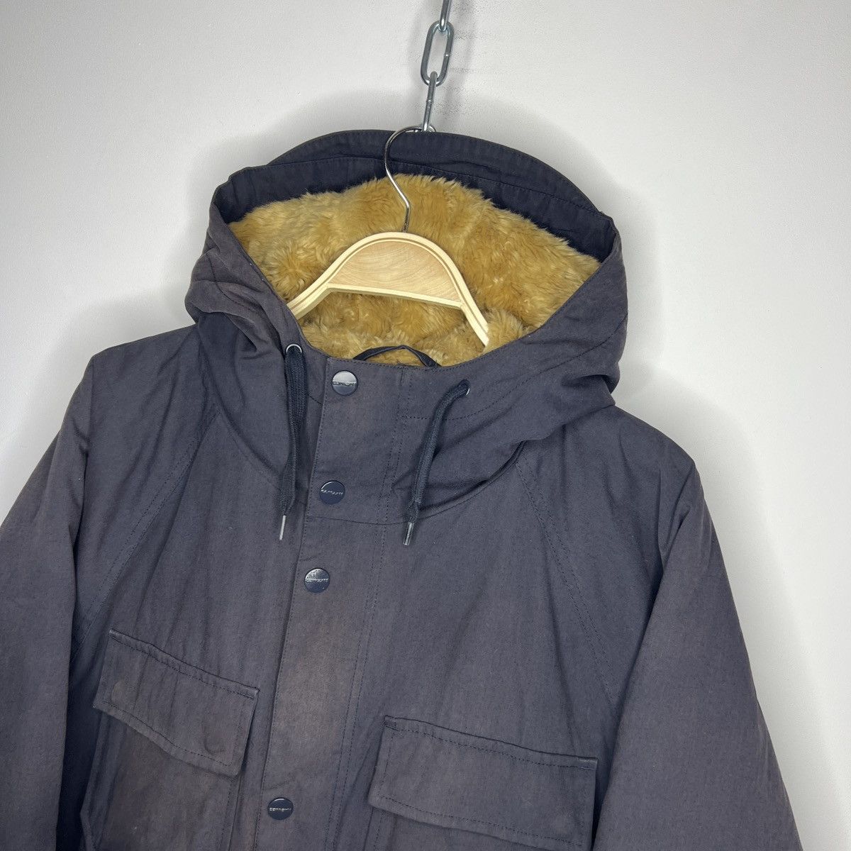 Carhartt × Carhartt Wip × Vintage Carhartt WIP Mentley Winter Parka Fur Coat Vintage Navy Size US M / EU 48-50 / 2 - 7 Thumbnail
