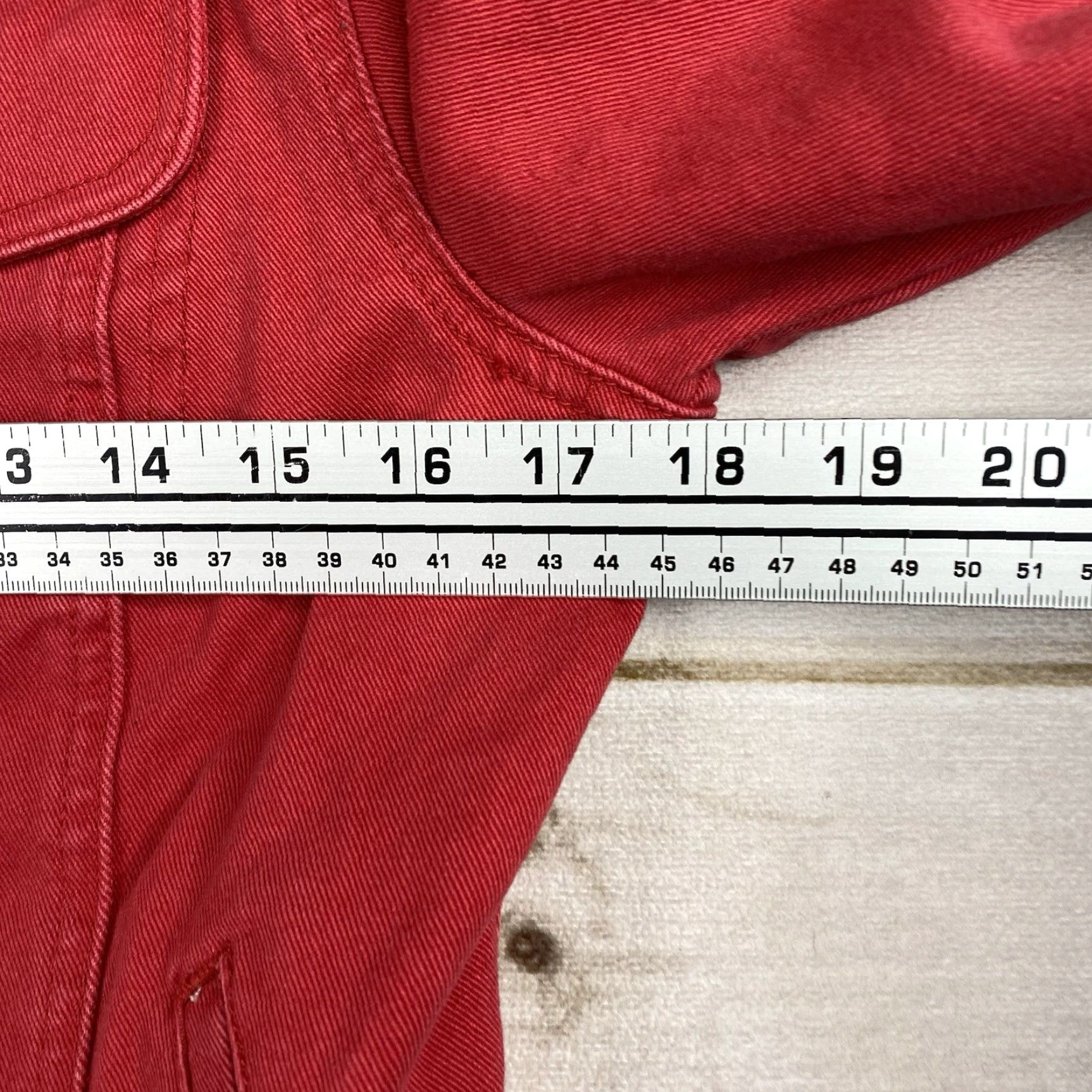 Ralph Lauren VINTAGE Ralph Lauren LRL Jean Jacket Womens Petite Small Red Button Up Pockets Denim 90s City Classic College Size 28" / US 6 / IT 42 - 6 Thumbnail