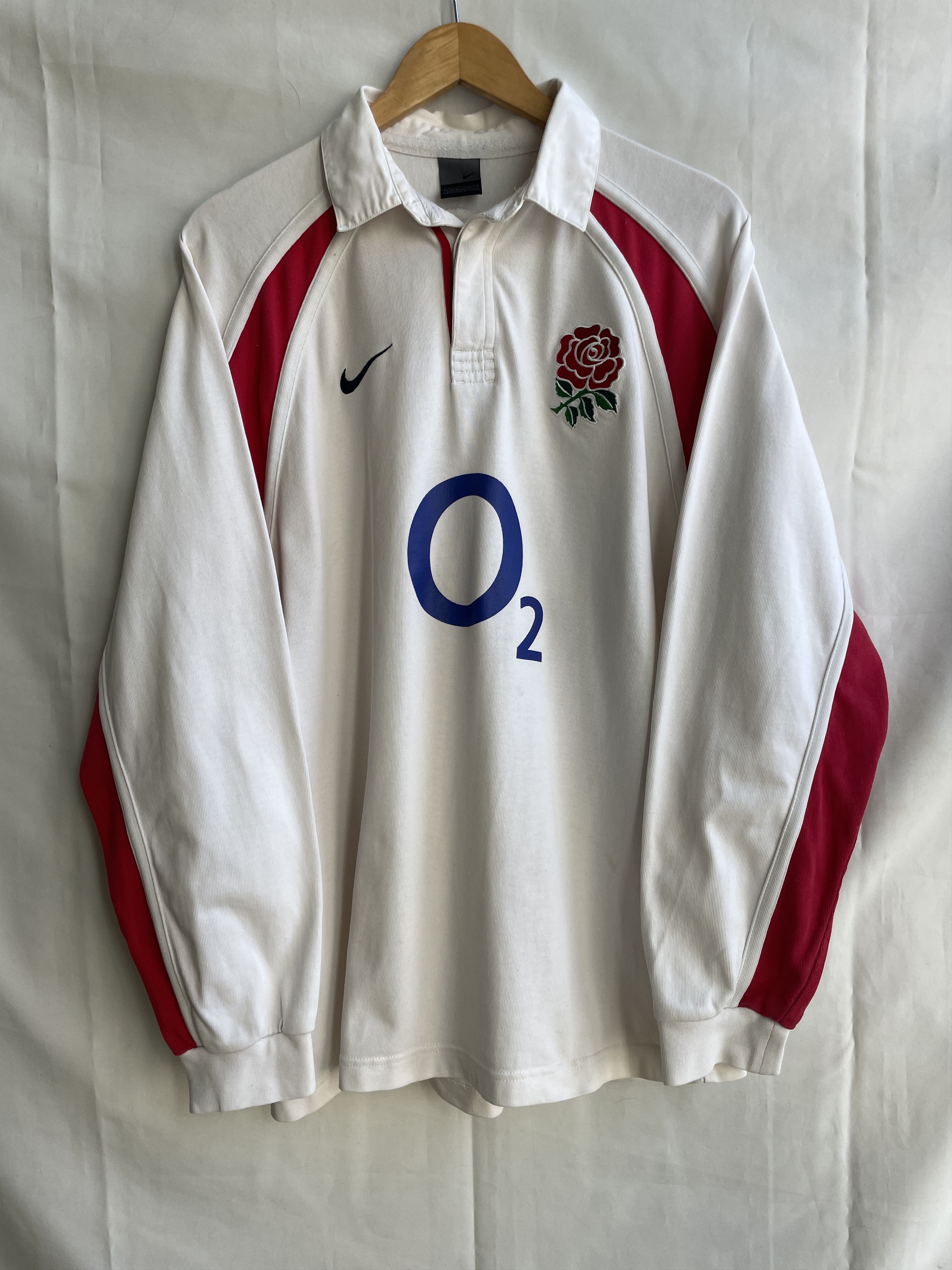 Nike Vintage 00s England Nike Rugby Polo Long Sleeve Shirt Jersey Size US M / EU 48-50 / 2 - 1 Thumbnail
