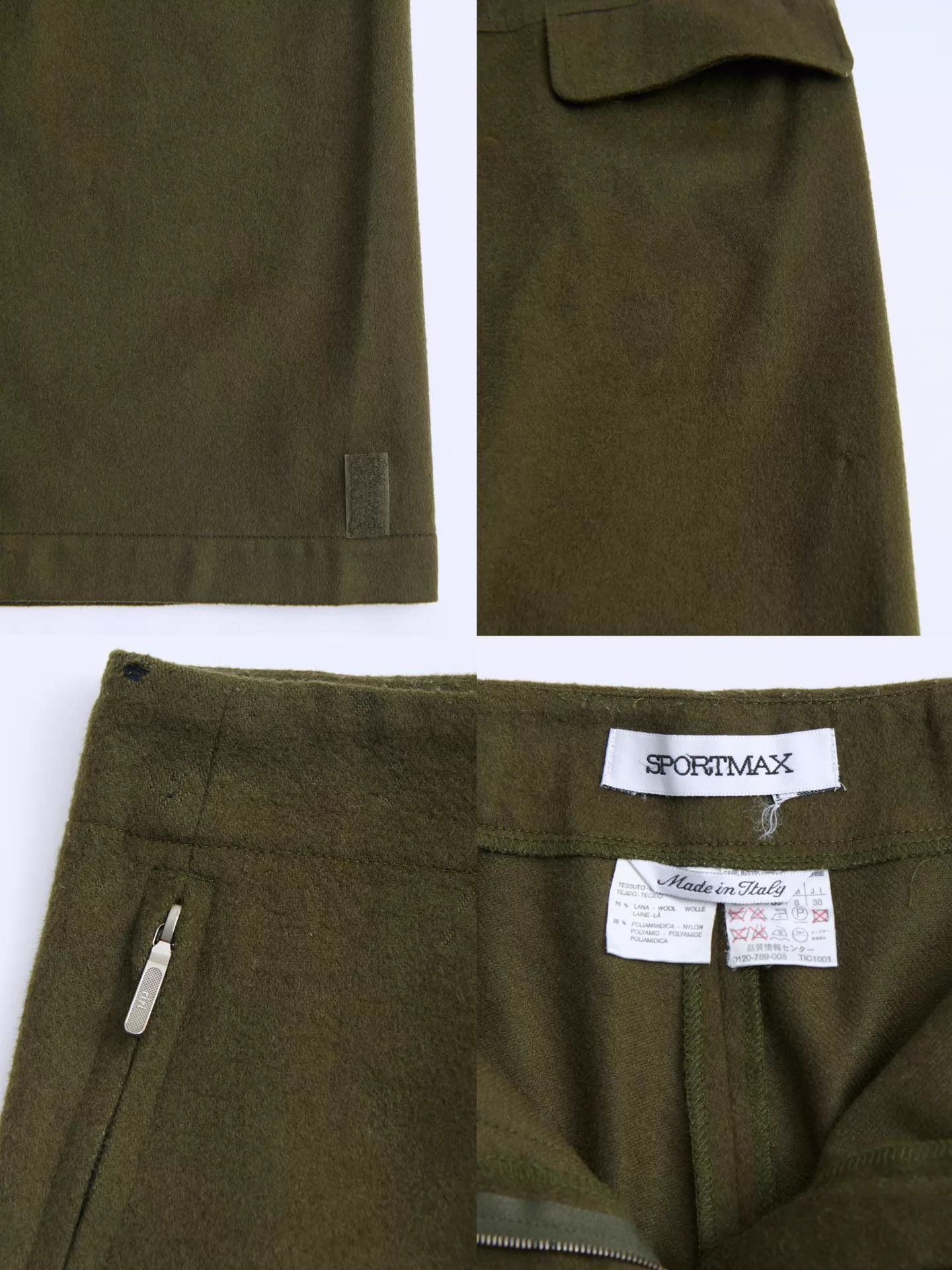 Sportmax SPORTMAX Wool Wide Leg Cargo Pants with Velcro Cuffs Size 24" / US 00 / IT 34 - 9 Thumbnail