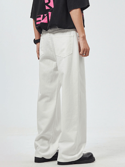 Japanese Brand White American high street retro straight loose jeans Size US 32 / EU 48 - 4 Thumbnail