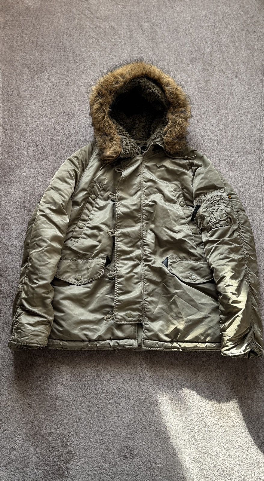 Alpha Industries Y2K Airborne Vintage N-3B Fur Parka Jacket lgb goa drake n2b Size US S / EU 44-46 / 1 - 3 Thumbnail