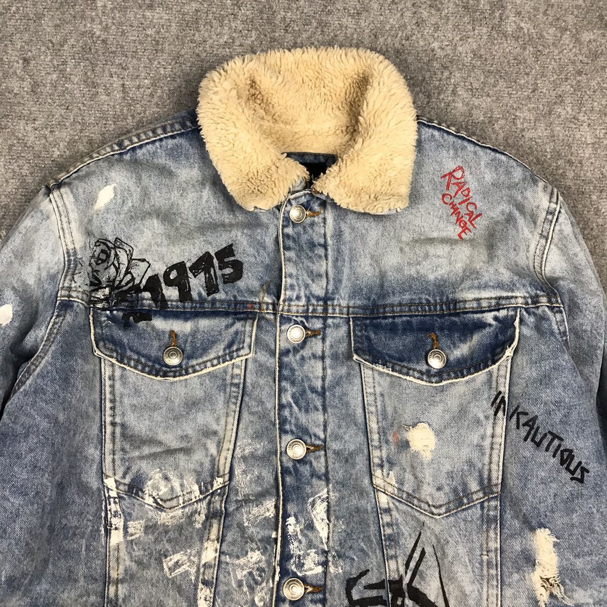 Japanese Brand × Zara ZARA DISTRESSED PUNK BUTTON JACKET Size US L / EU 52-54 / 3 - 3 Thumbnail