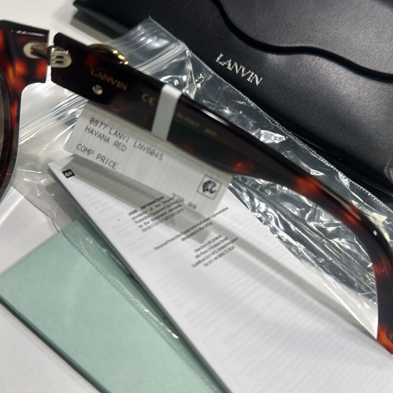Lanvin Lanvin Mother & Child 55mm Rectangle Sunglasses Havana Red Size ONE SIZE - 10 Thumbnail