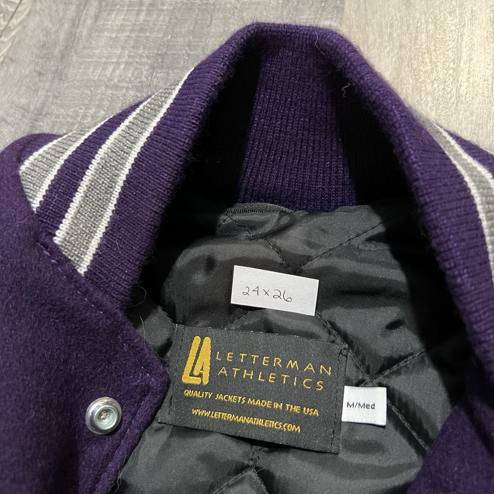 Vintage VTG Varsity Letterman Athletics Bomber Jacket 90s Purple USA Size US M / EU 48-50 / 2 - 4 Thumbnail